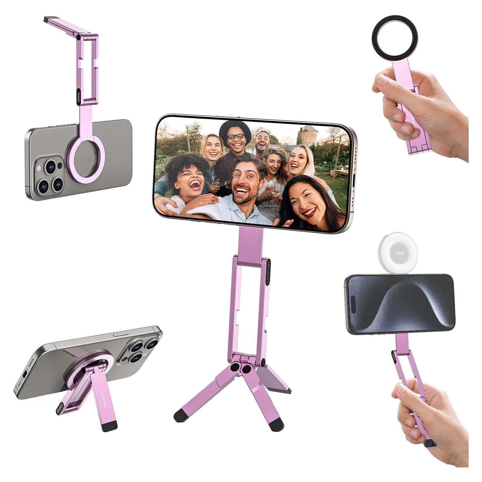 Soporte de trípode magnético ULANZI MA60 para iPhone Rosa