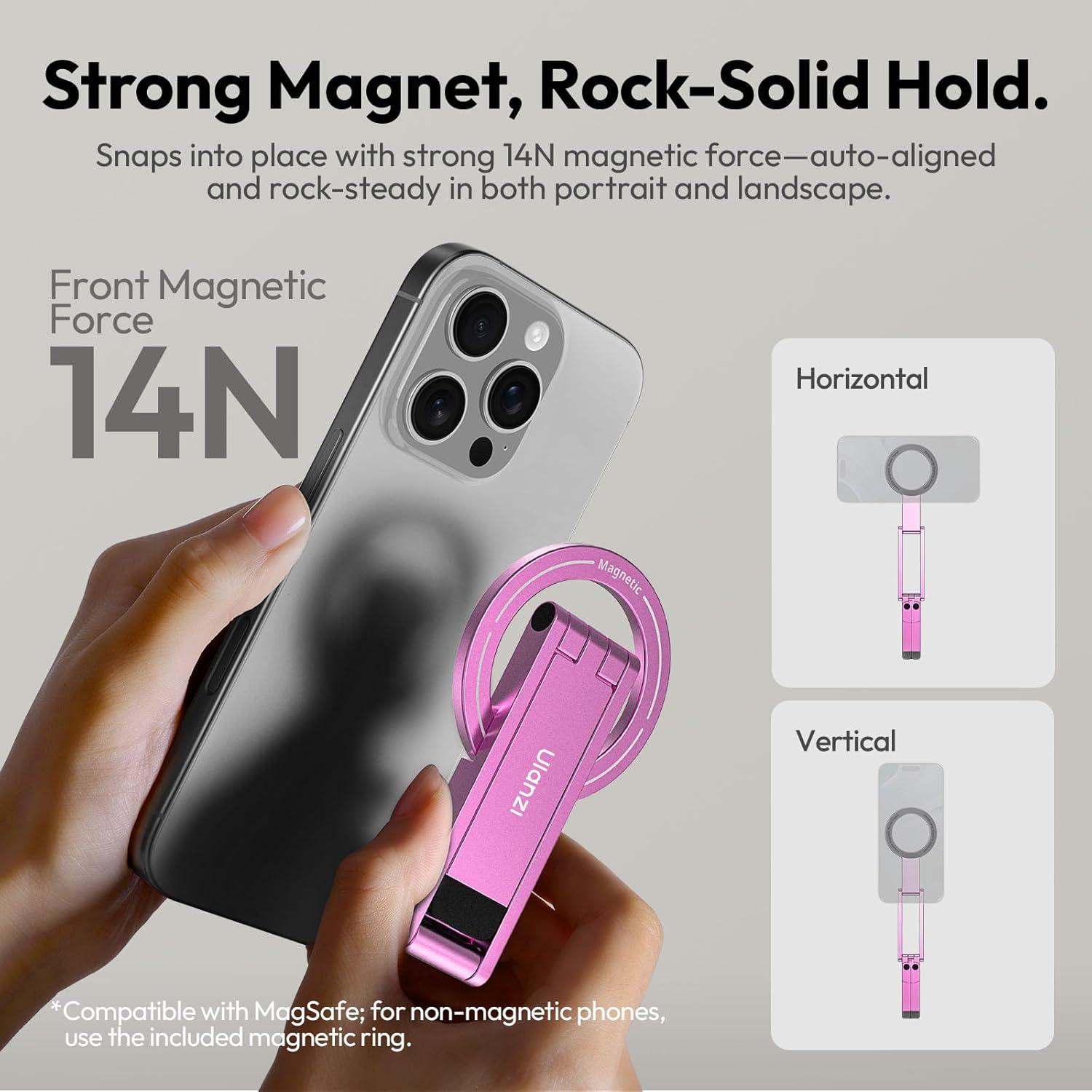 Soporte de trípode magnético ULANZI MA60 para iPhone Rosa