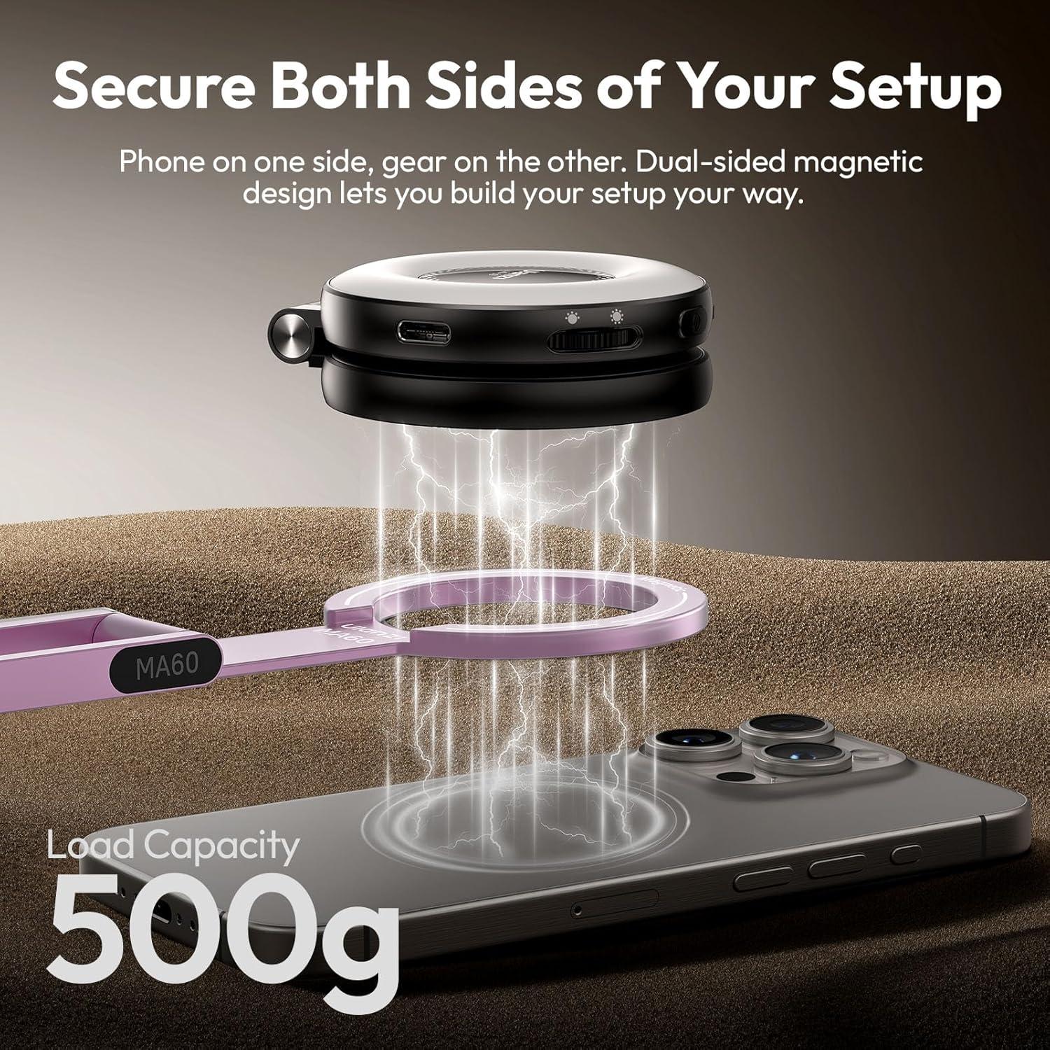 Soporte de trípode magnético ULANZI MA60 para iPhone Rosa