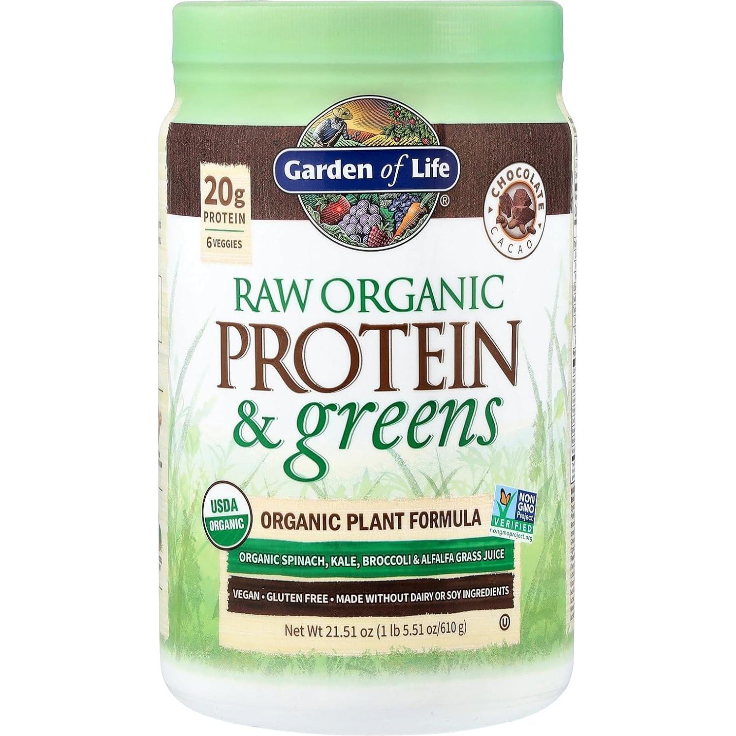 Proteína Orgánica Cruda Jardín de la Vida Chocolate 610 g