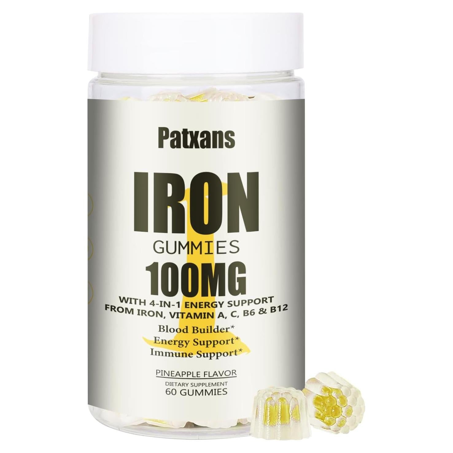 Gominolas de Hierro Patxans 100mg con Vitaminas A, C, B - 60ct