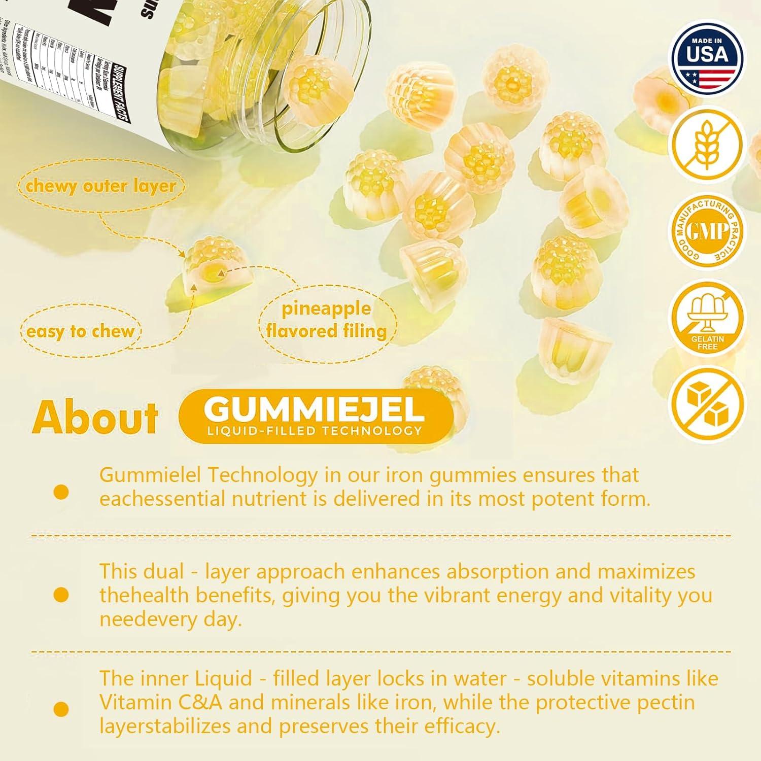 Gominolas de Hierro Patxans 100mg con Vitaminas A, C, B - 60ct