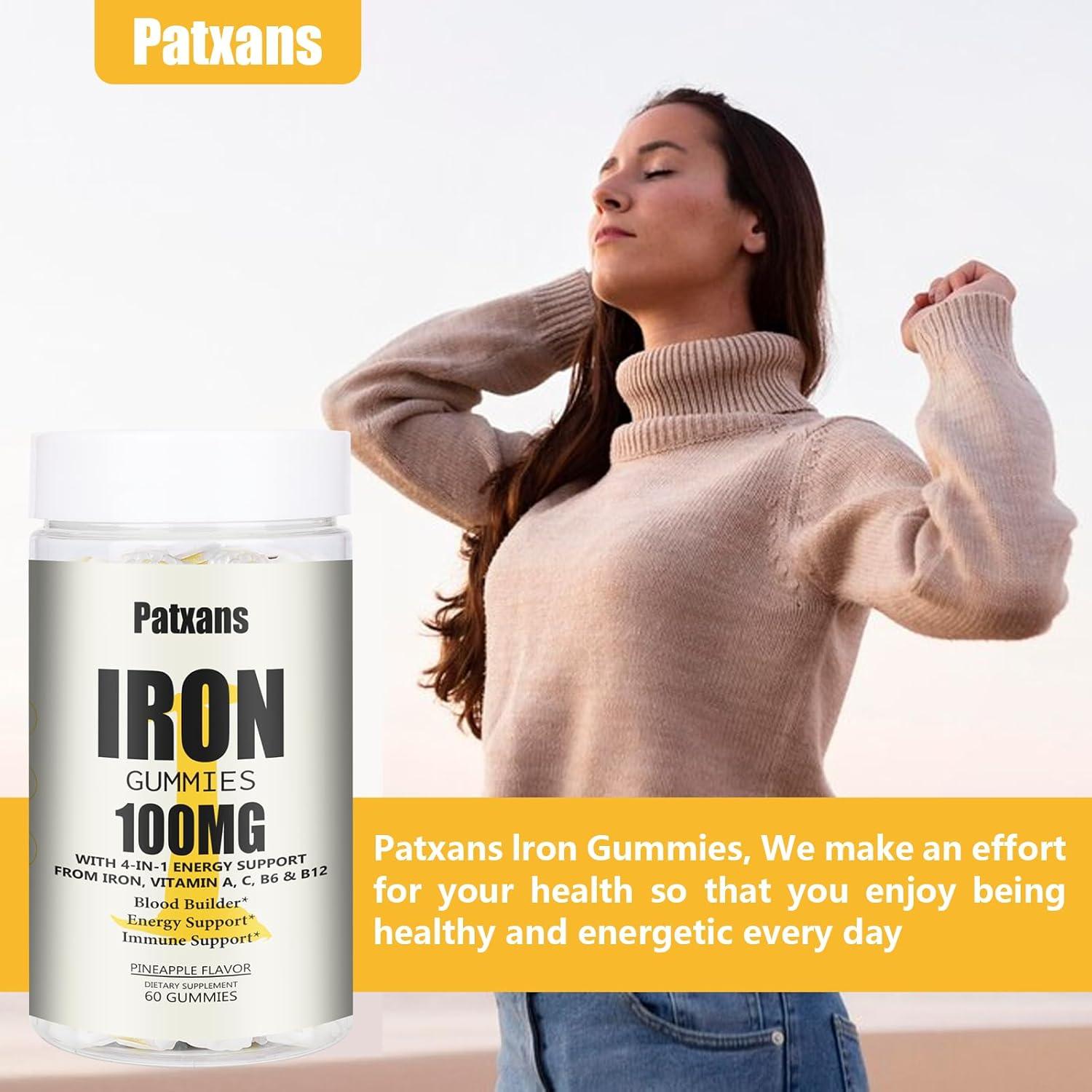 Gominolas de Hierro Patxans 100mg con Vitaminas A, C, B - 60ct