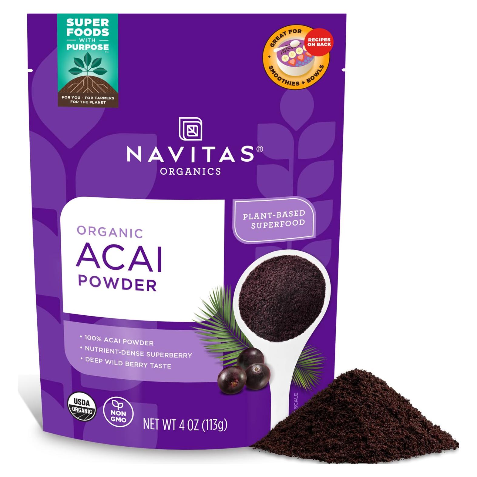 Polvo de Acai Orgánico Navitas 113.4g - 38 Porciones