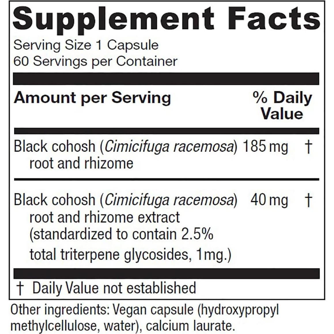 Cohosh Negro Vitanica, Extracto Vegano 60 Cápsulas 40mg
