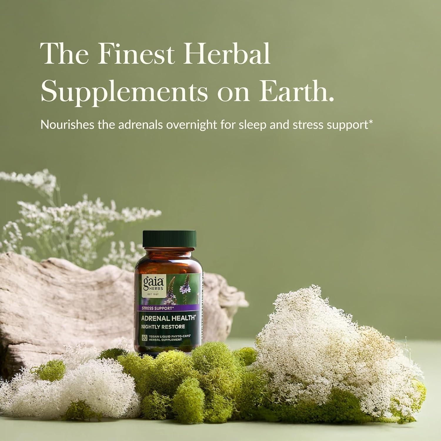 Suplemento Herbal Gaia Herbs Salud Adrenal Noche 60 Cápsulas