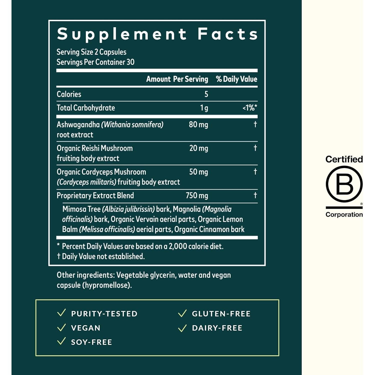 Suplemento Herbal Gaia Herbs Salud Adrenal Noche 60 Cápsulas