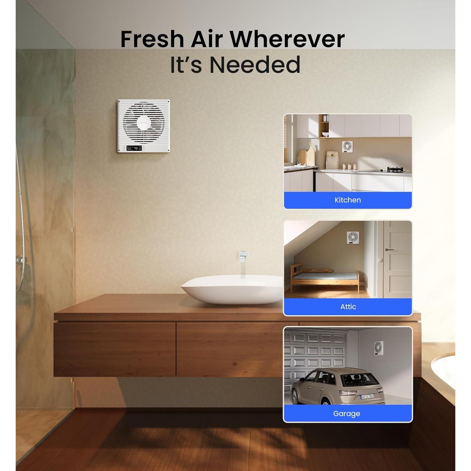 Ventilador de Pared KOVIET 8" con Control Remoto y 10 Velocidades