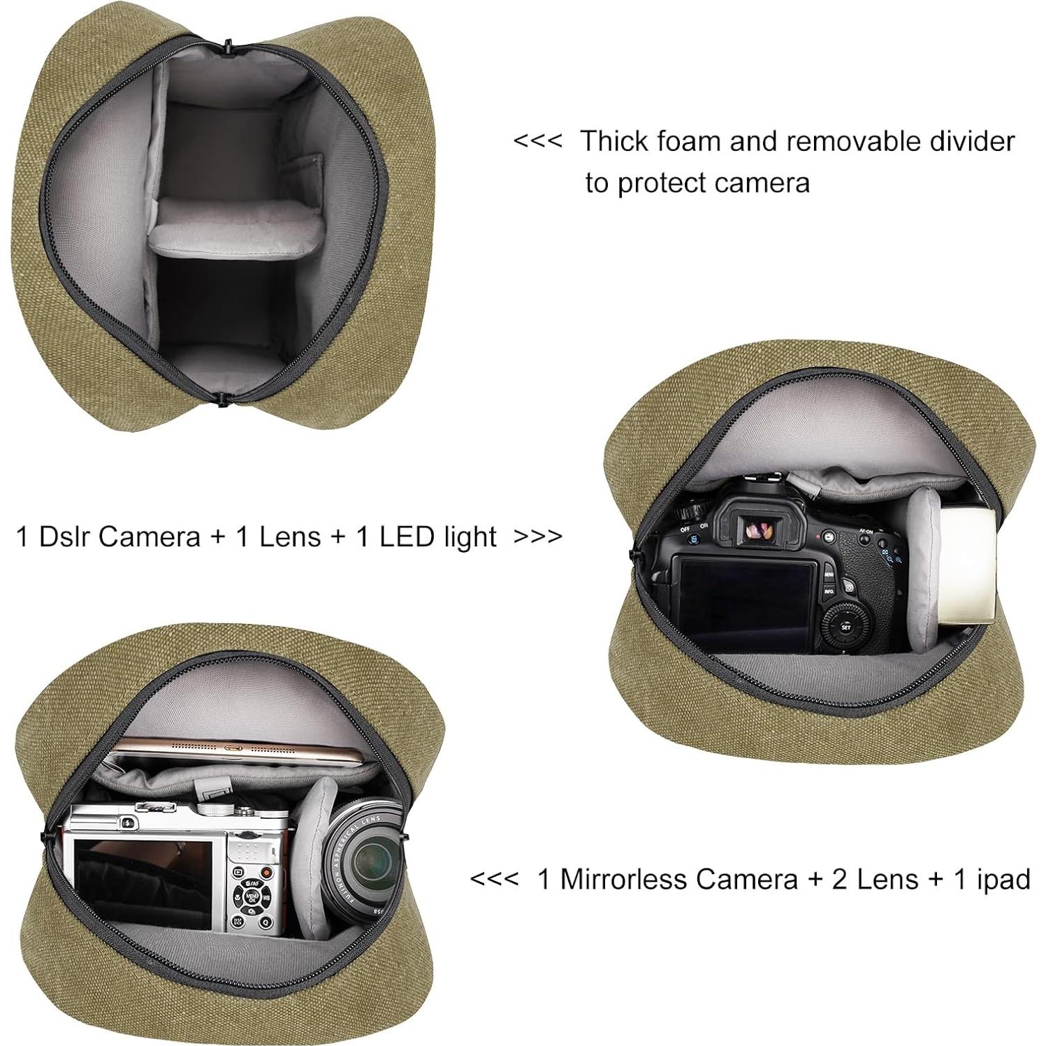 Bolsa de cámara TULLIO pequeña impermeable verde militar