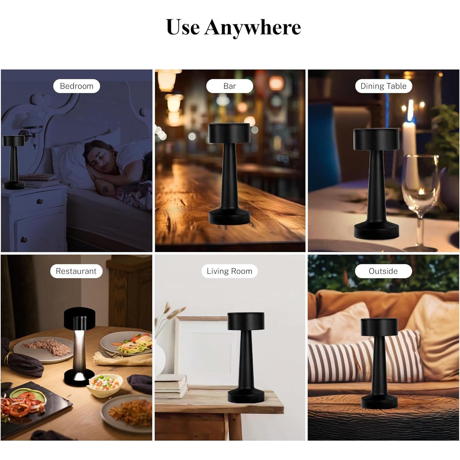 Lámpara de Mesa Inalámbrica Bell+Howell LED Recargable 22.8cm