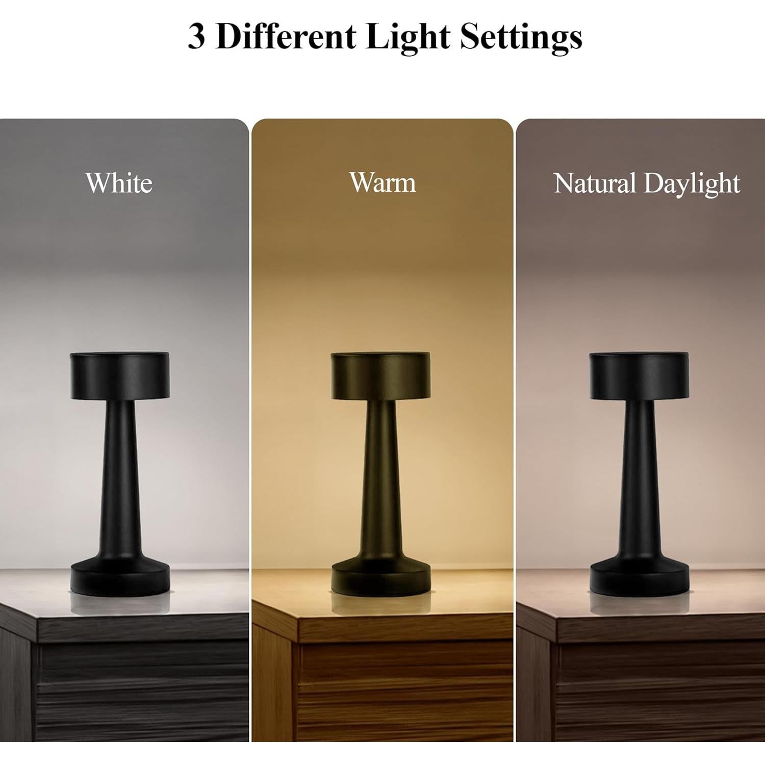 Lámpara de Mesa Inalámbrica Bell+Howell LED Recargable 22.8cm