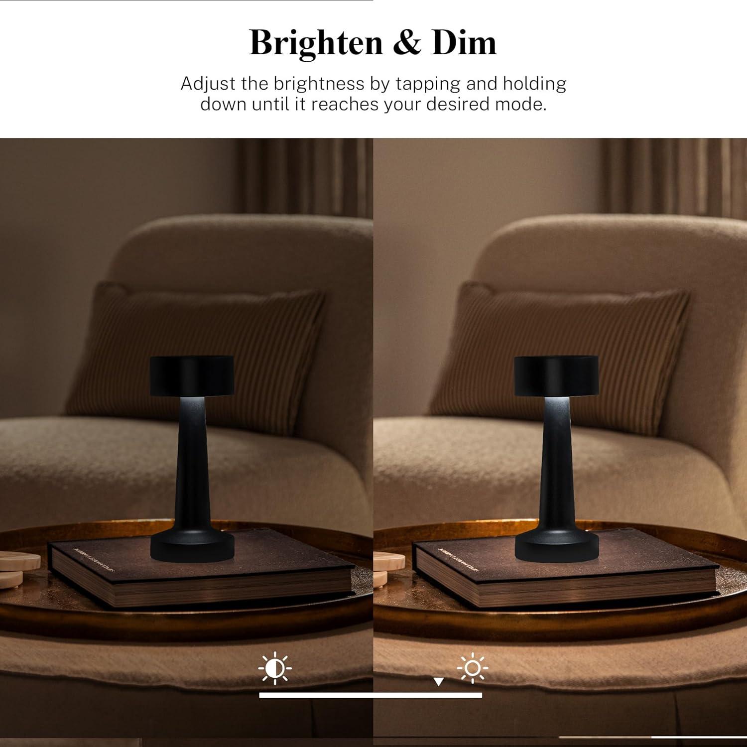 Lámpara de Mesa Inalámbrica Bell+Howell LED Recargable 22.8cm