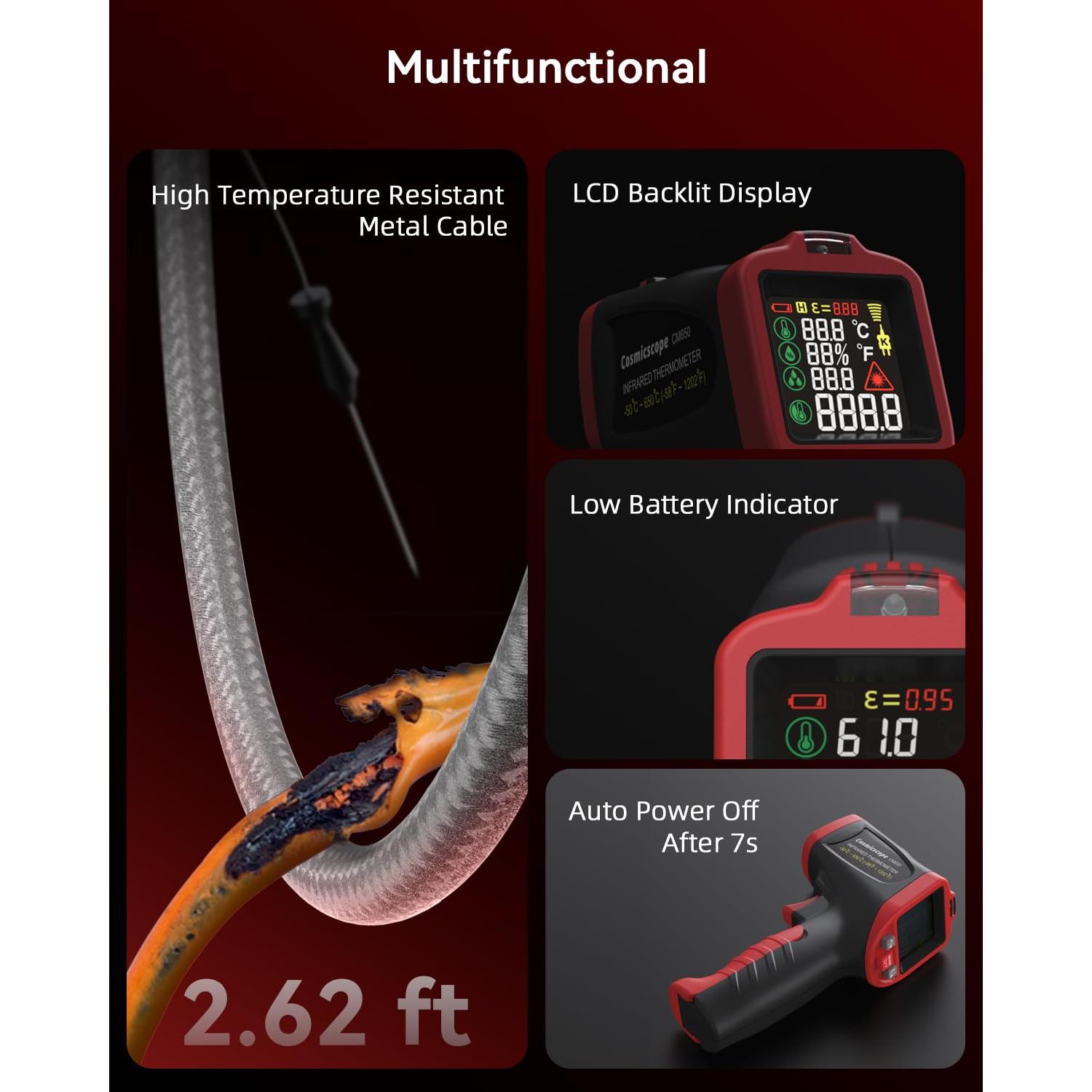 Termómetro Infrarrojo Digital Cosmicscope CM650 -50°C a 650°C