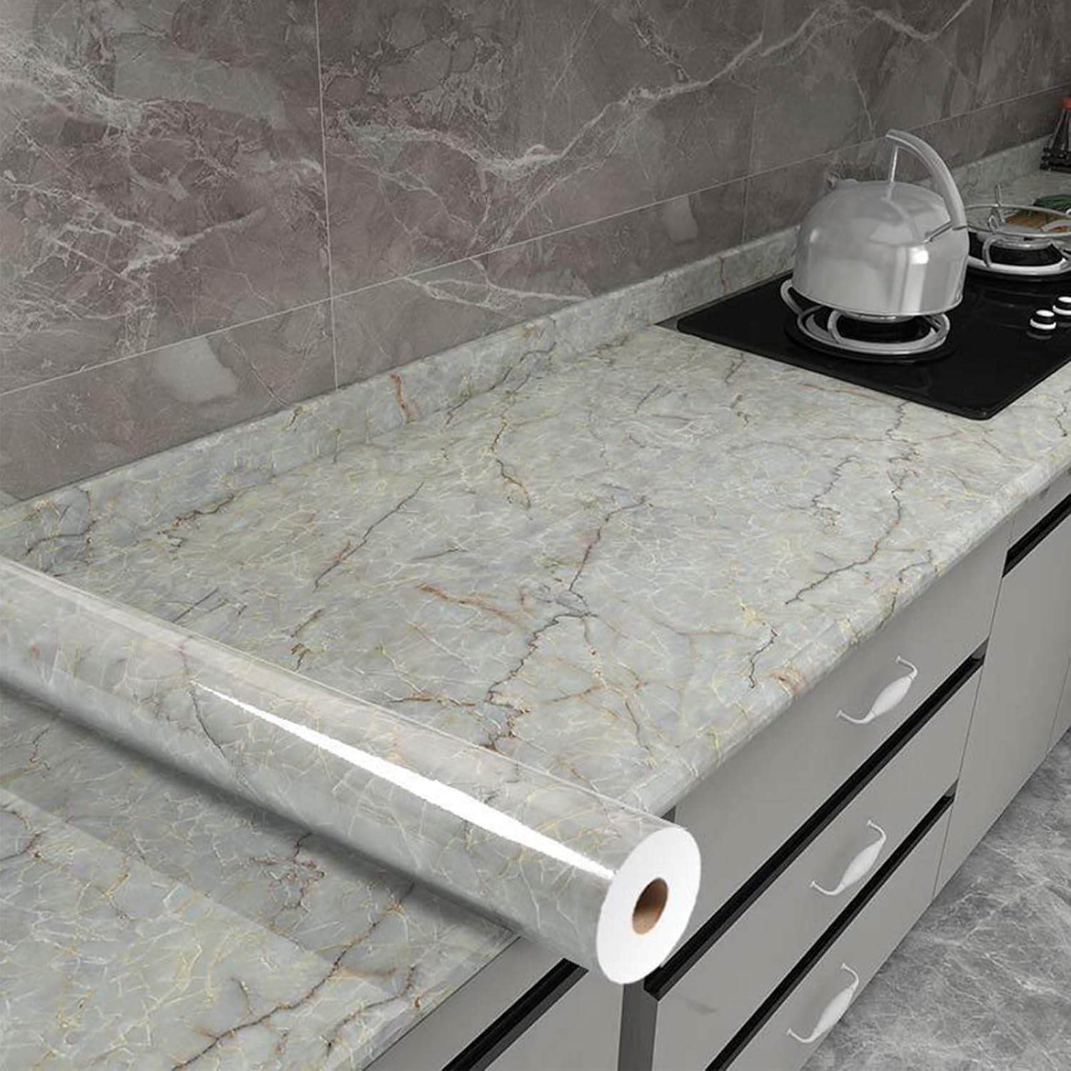 Papel Contacto Autoadhesivo Yancorp Verde Mármol 30x305 cm