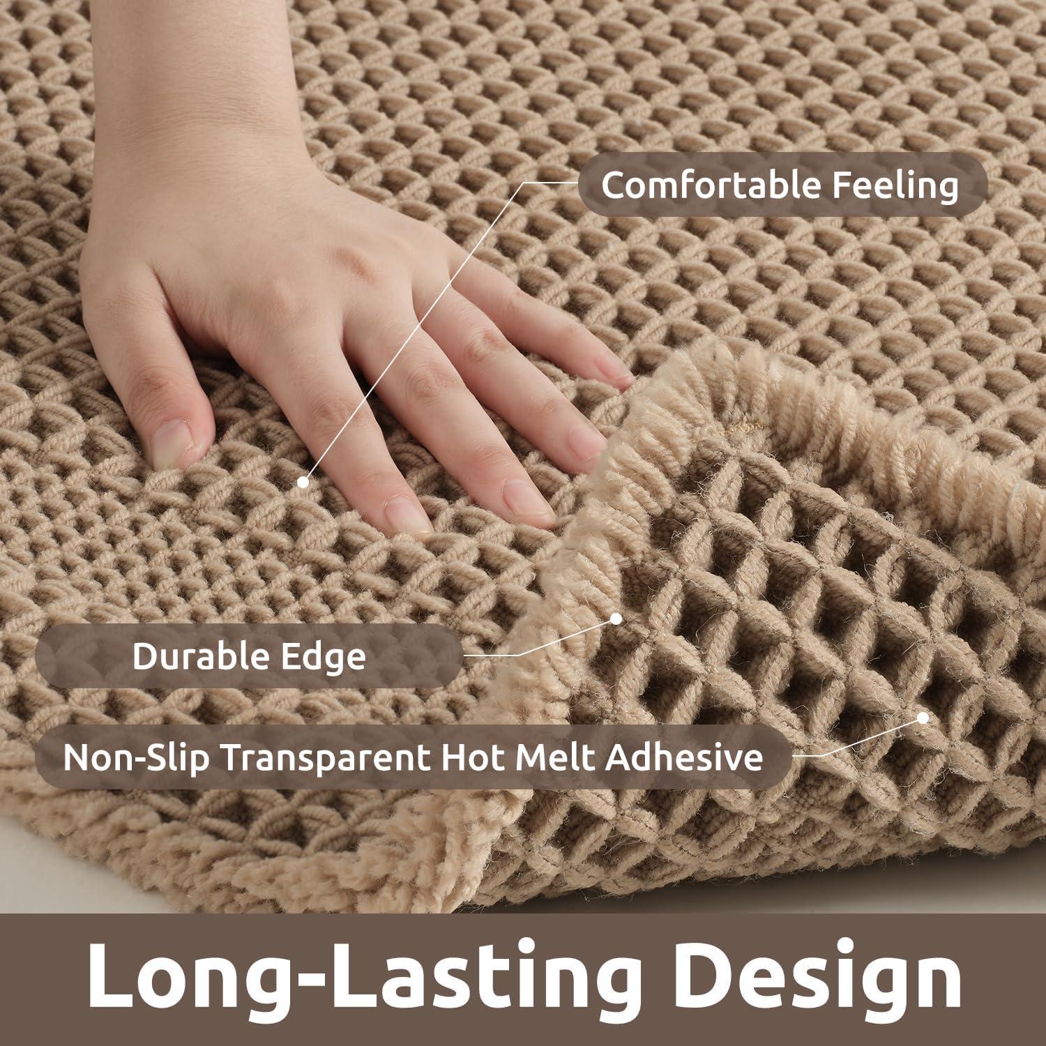 Alfombra de Baño Antideslizante AMOAMI 61x122cm Beige Boho