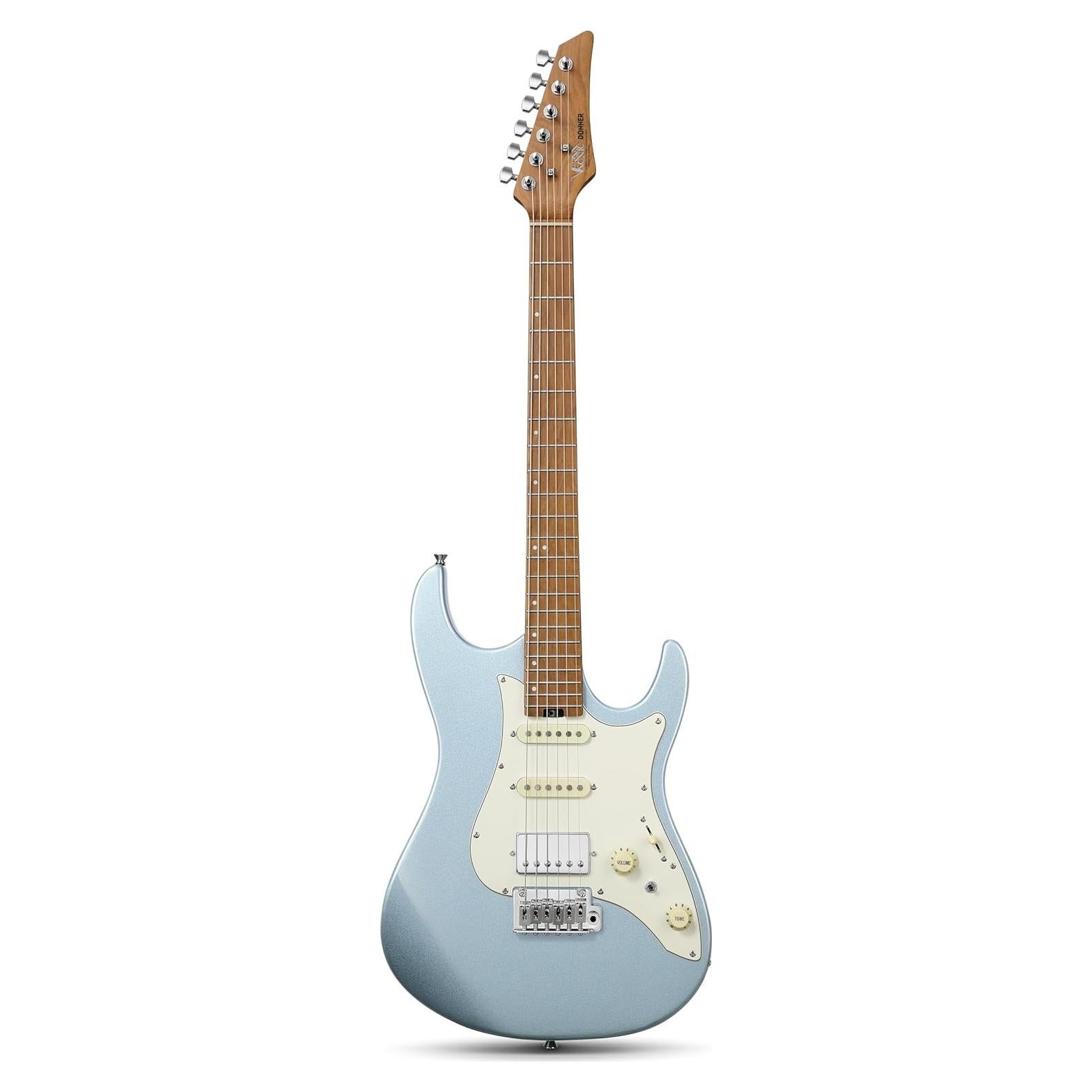 Guitarra Eléctrica Donner DST-550 39" Cuerpo Álamo Azul Hielo