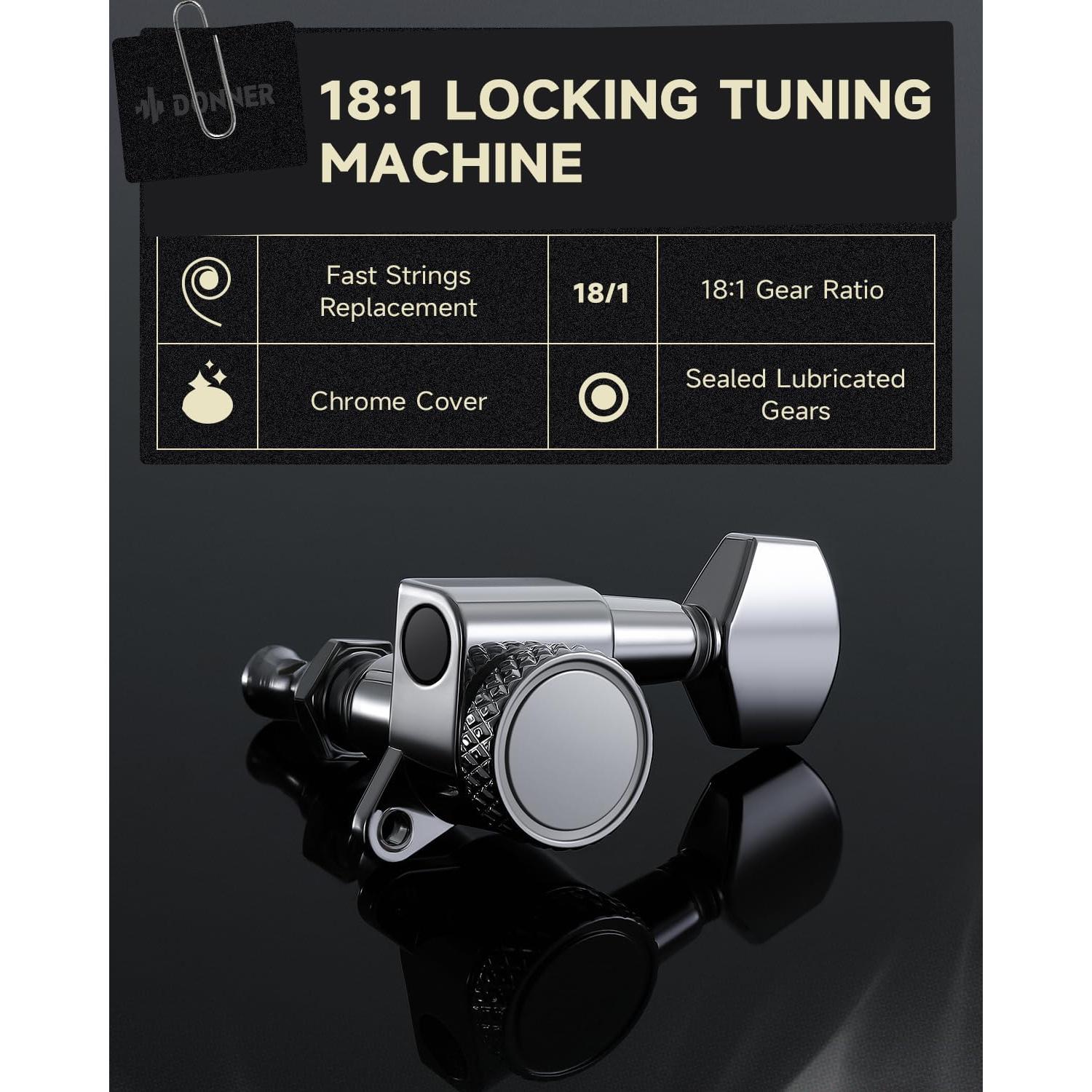 Guitarra Eléctrica Donner DST-550 39" Cuerpo Álamo Azul Hielo