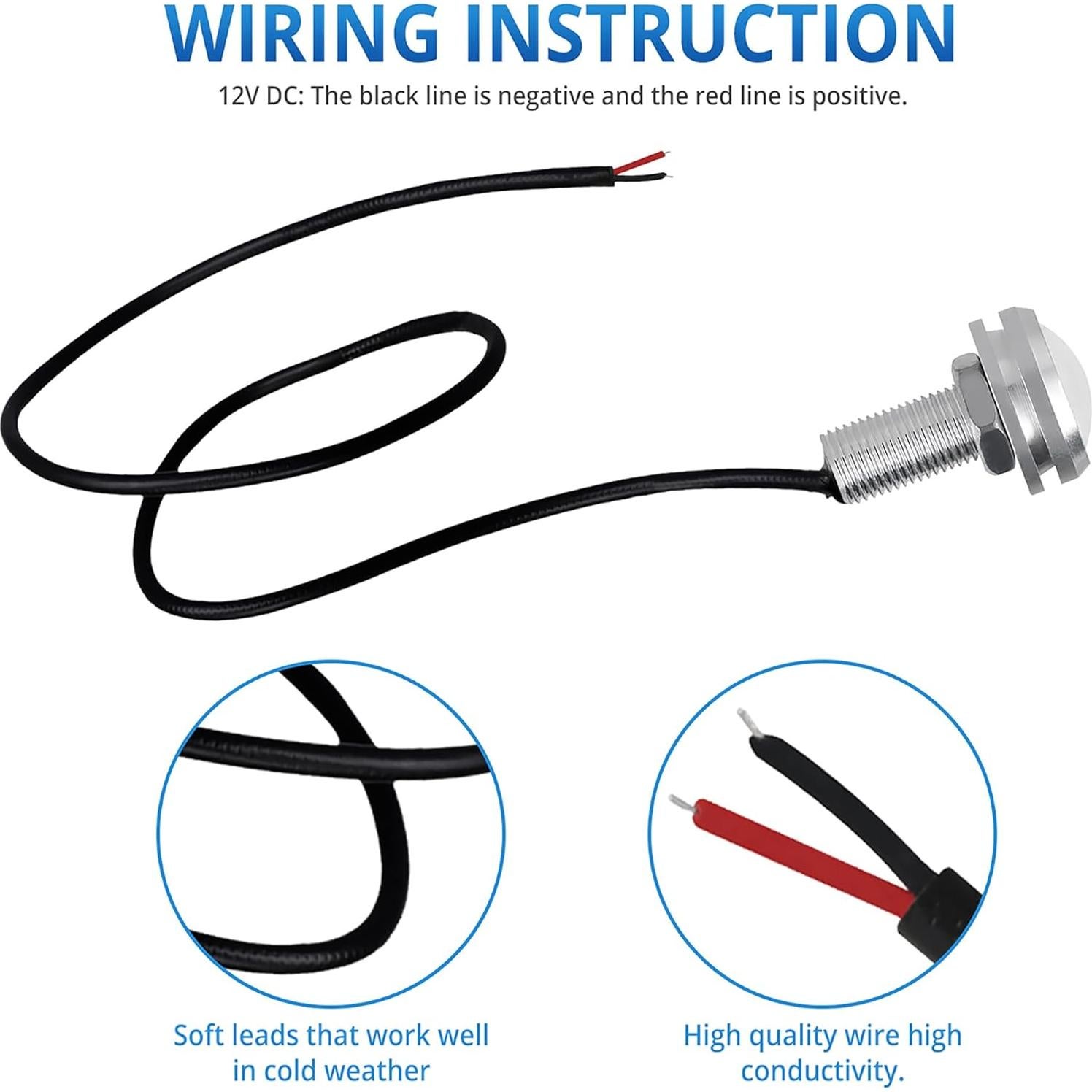 4 Bombillas LED 18mm JRQLOV Amarillo 12V Impermeables