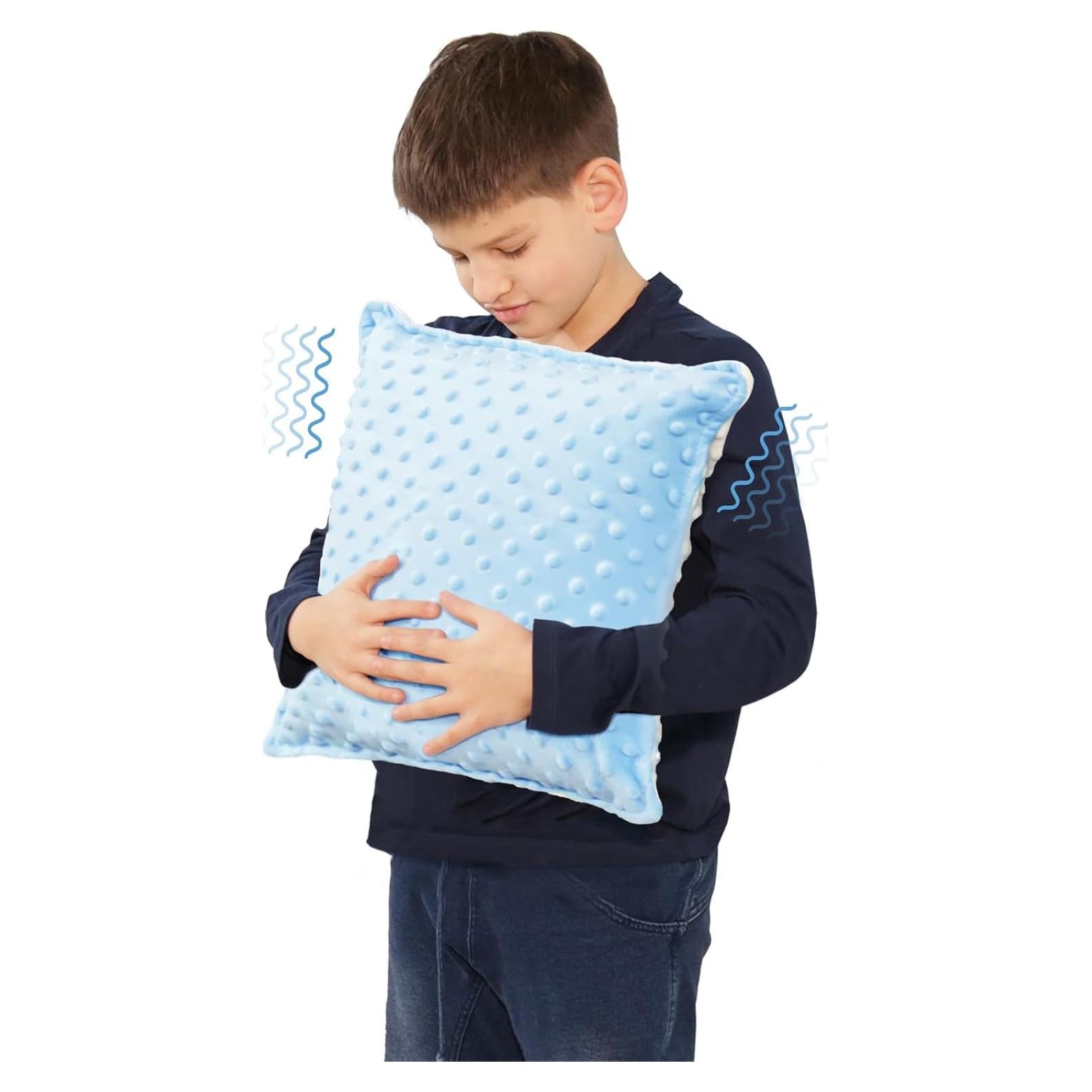 Almohada Vibrante Sensorial Bmag 33x33 cm Alivio Estrés Azul