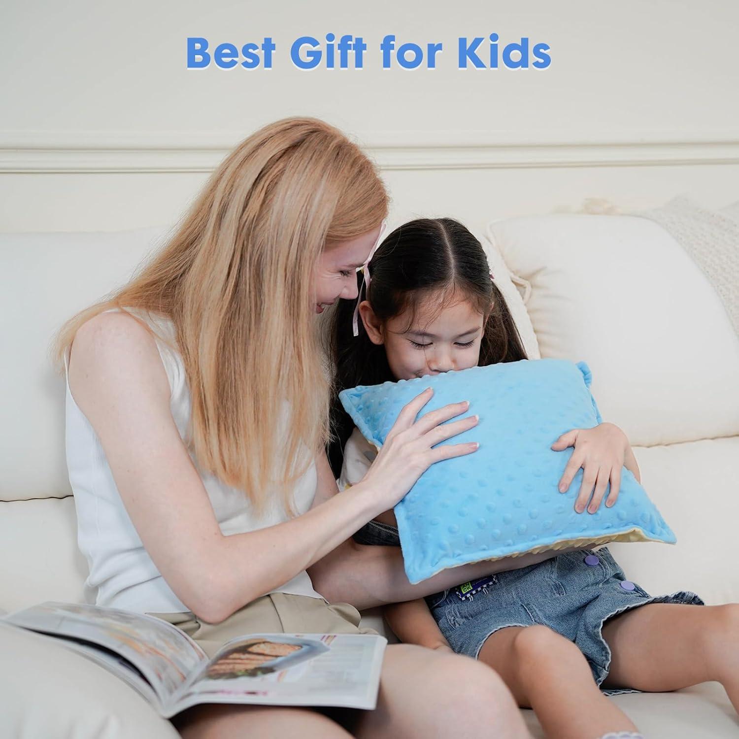 Almohada Vibrante Sensorial Bmag 33x33 cm Alivio Estrés Azul