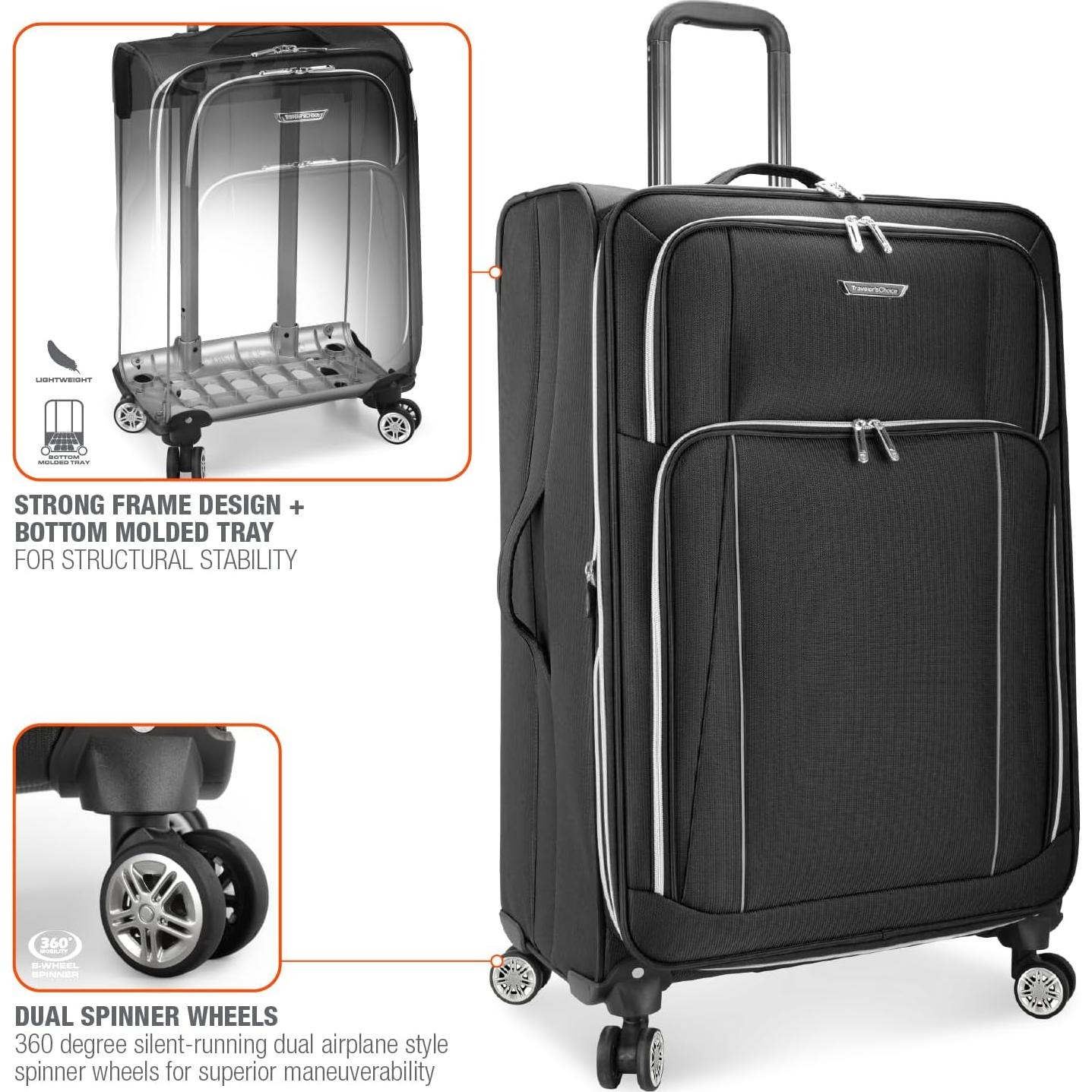 Juego de Equipaje Expandible 2 Piezas Traveler's Choice Negro