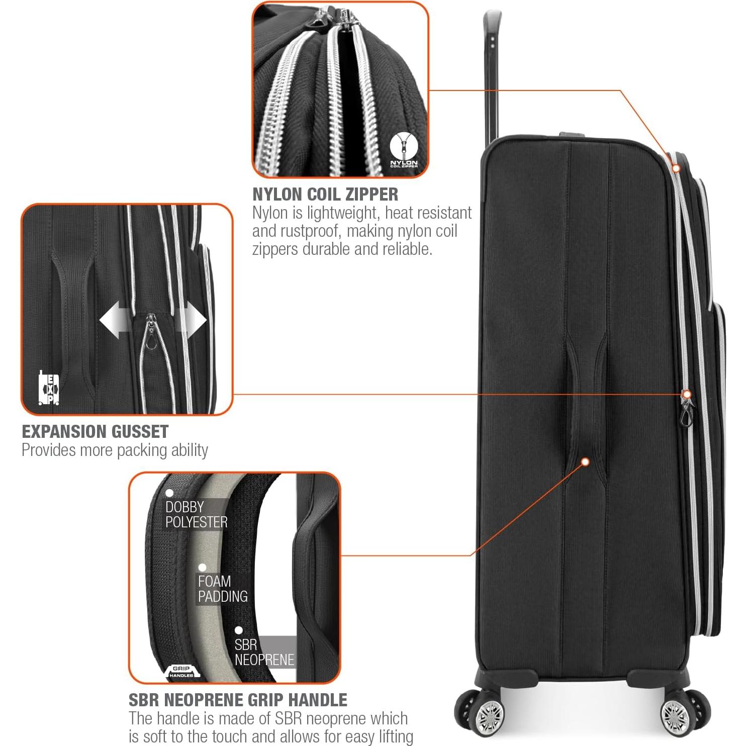 Juego de Equipaje Expandible 2 Piezas Traveler's Choice Negro