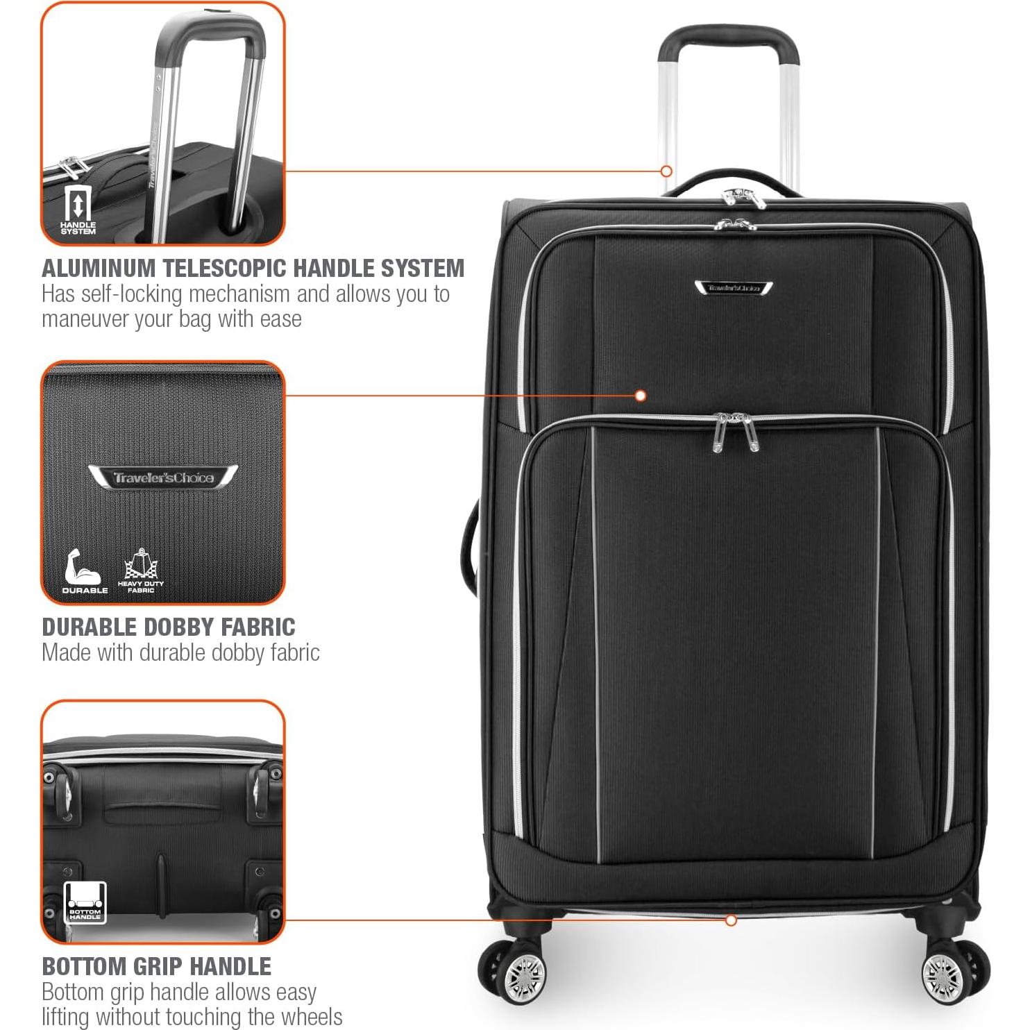 Juego de Equipaje Expandible 2 Piezas Traveler's Choice Negro