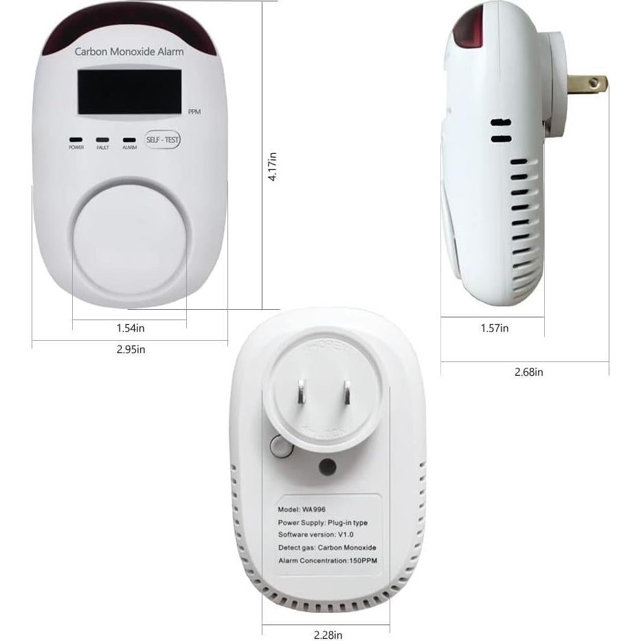 Detector de Monóxido de Carbono WESHLGD WA996 Digital LED