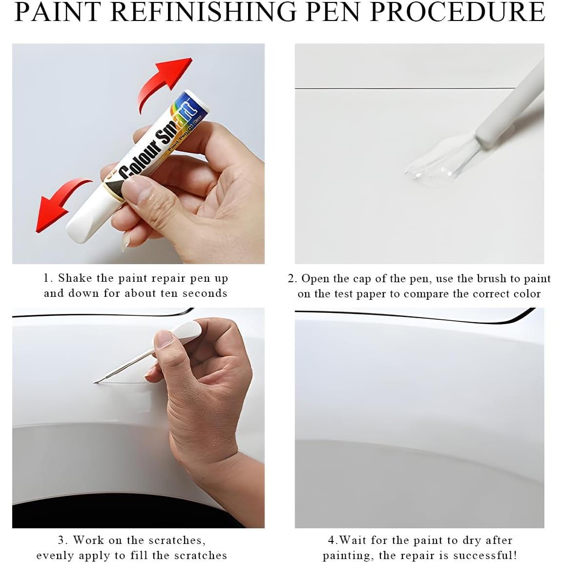 Lápiz de pintura para retoques de automóvil Povtii Negro 12ml