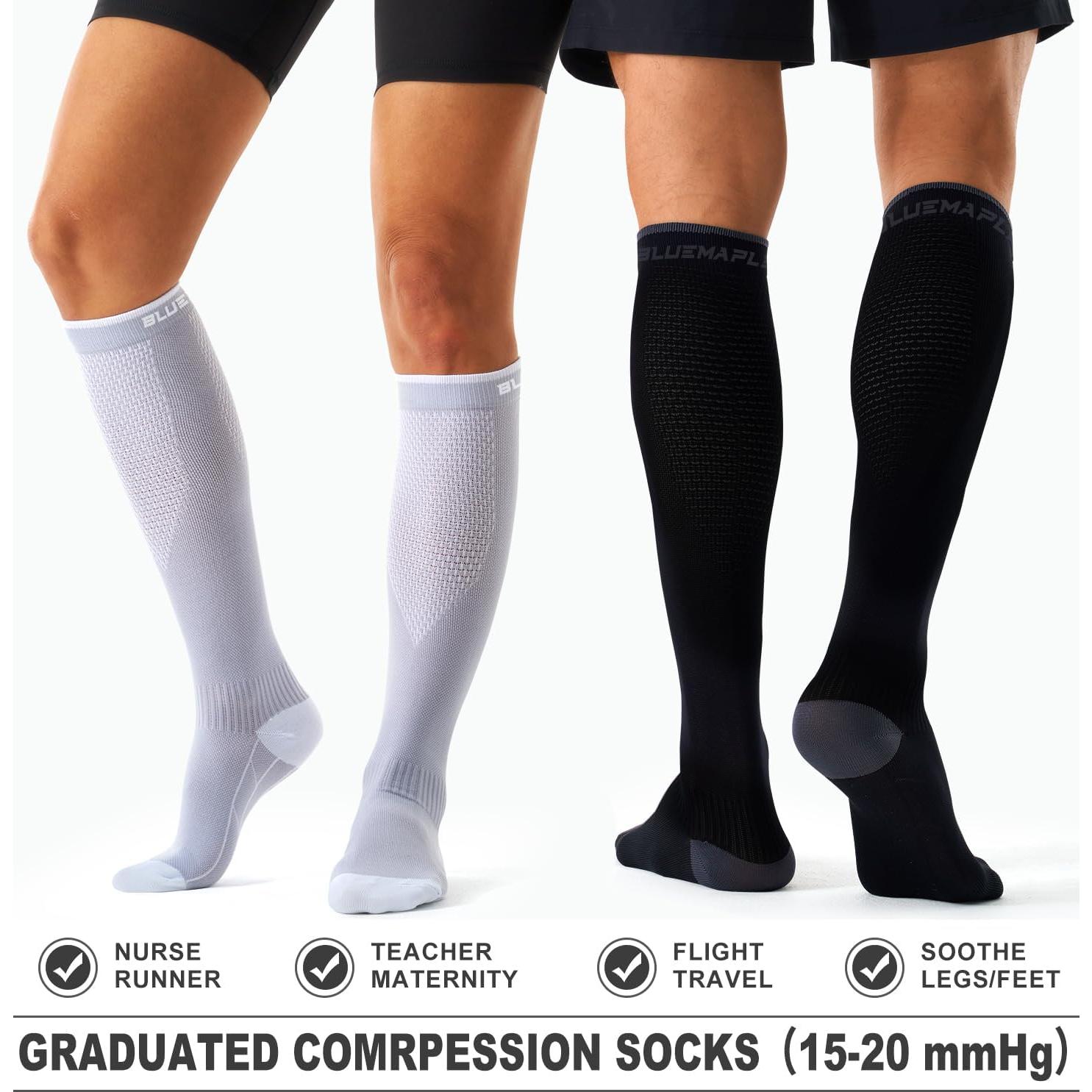 Calcetines de Compresión Unisex Bluemaple - 4 Pares Soporte Circulación