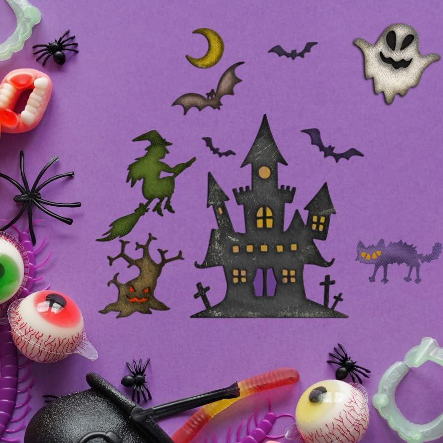 Troqueles de Corte ALIBBON Halloween 2 Pcs Castillo y Murciélago