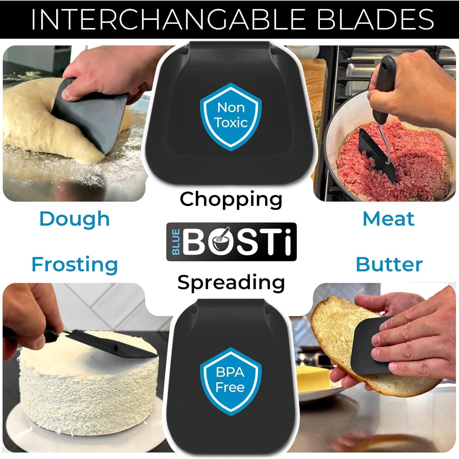 Espátula Giratoria Ajustable Blue Bosti - 119g, Resistente al Calor