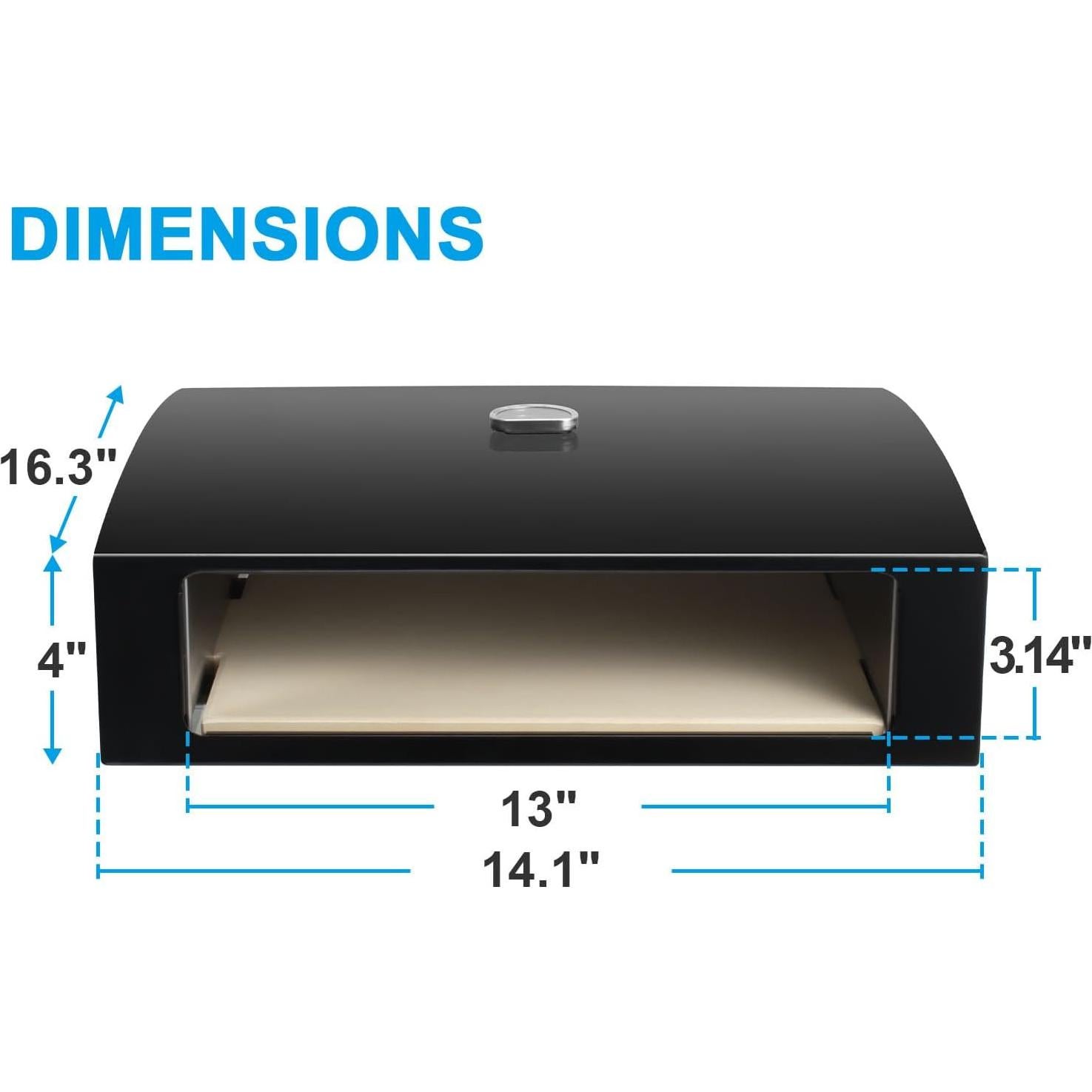 Horno de Pizza TAILGRILLER Portátil para Parrilla - Negro