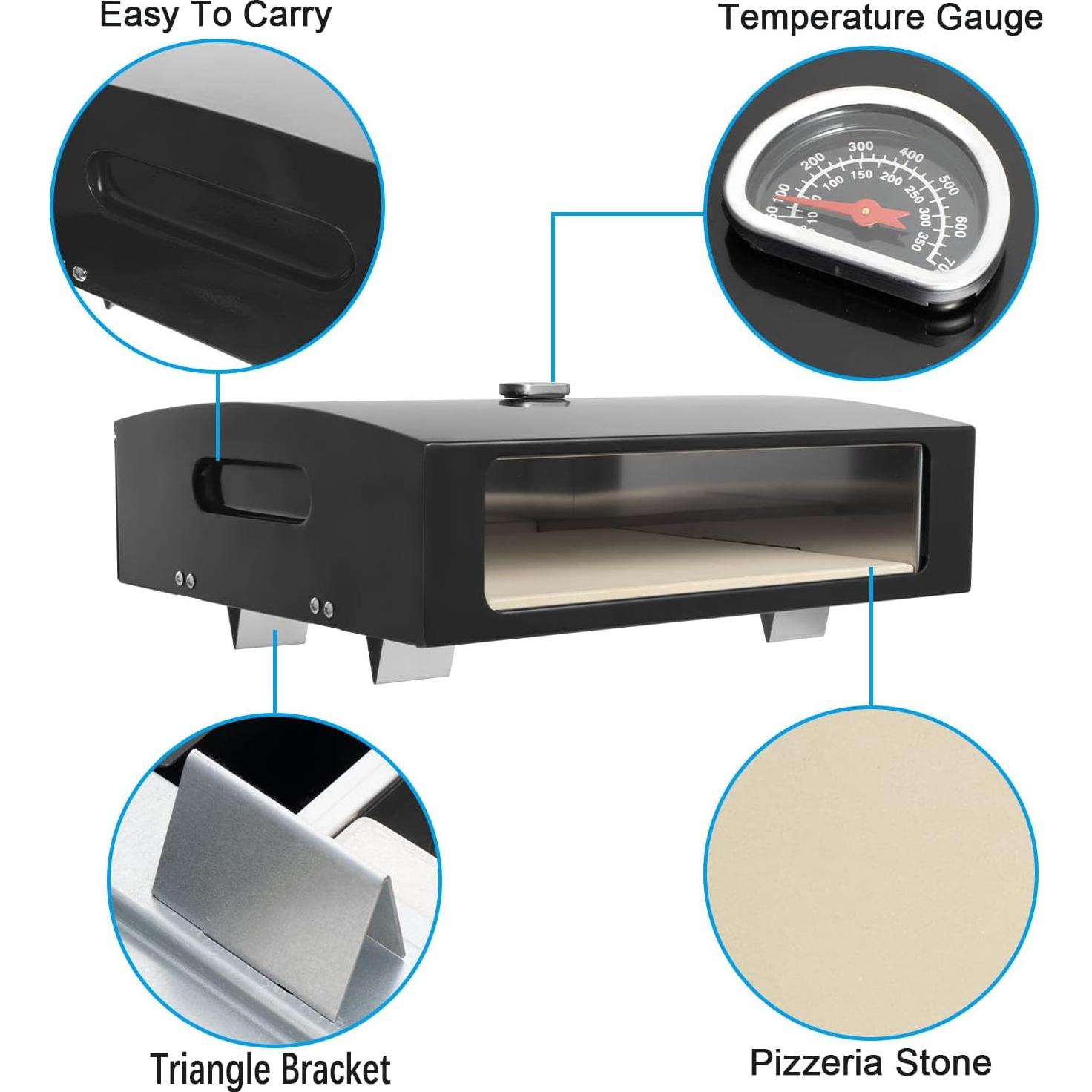 Horno de Pizza TAILGRILLER Portátil para Parrilla - Negro