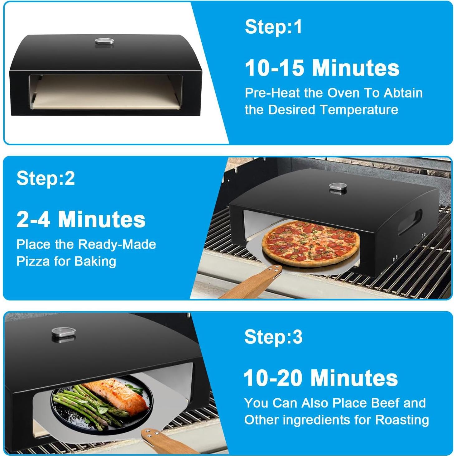 Horno de Pizza TAILGRILLER Portátil para Parrilla - Negro