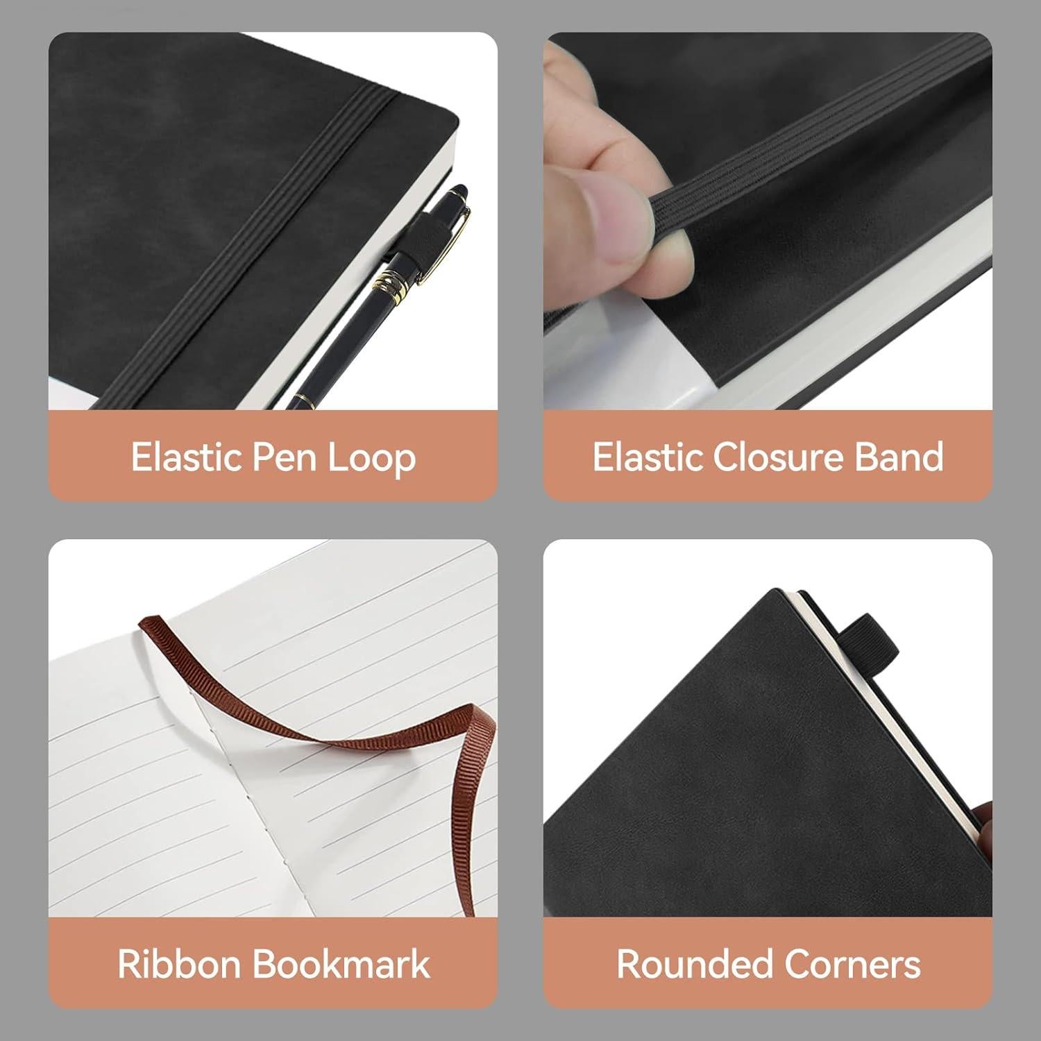 Cuaderno de Tapa Dura Soomeet A5 Negro 200 Páginas Rayadas