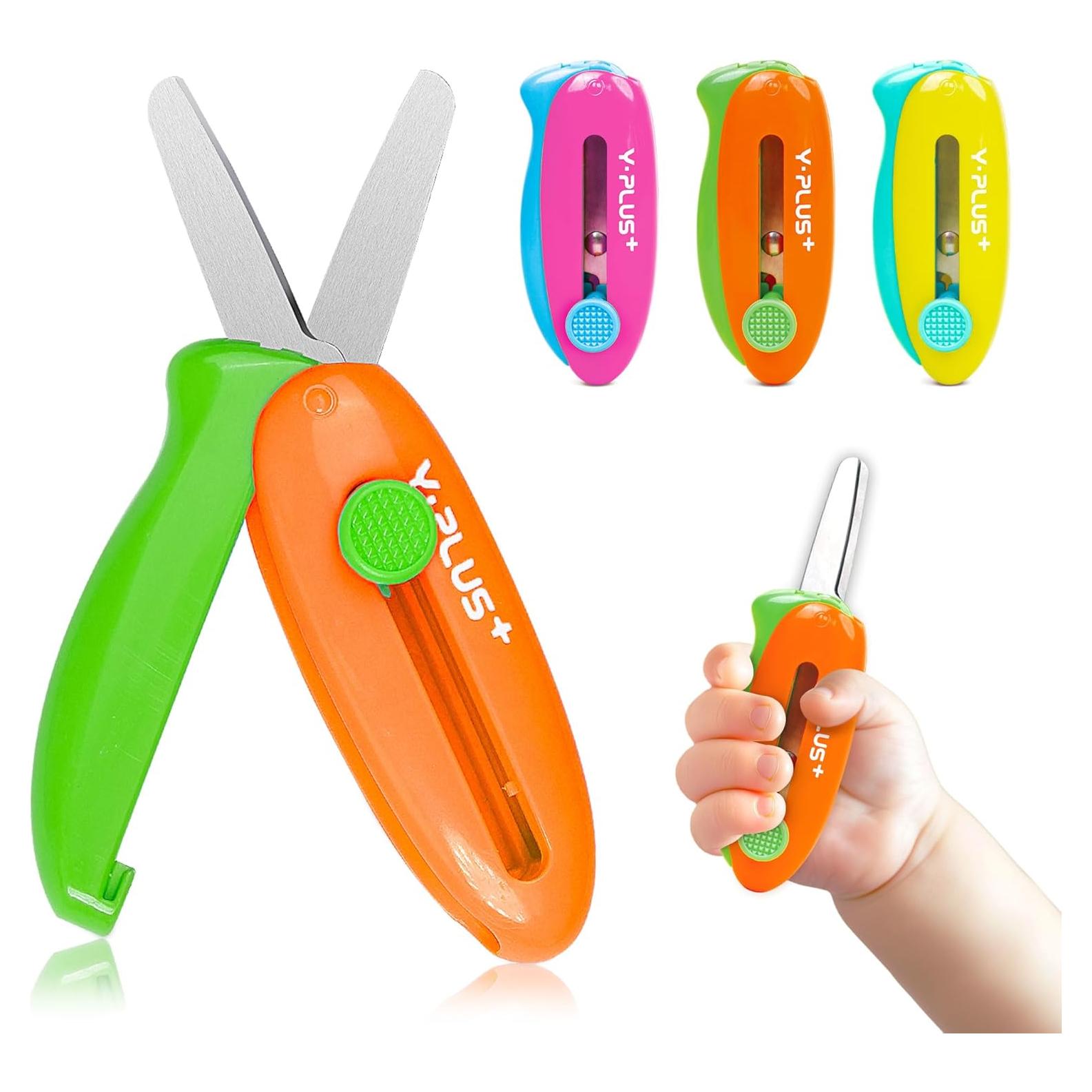 Tijeras de Seguridad YPLUS para Niños 3 Pcs Retráctiles