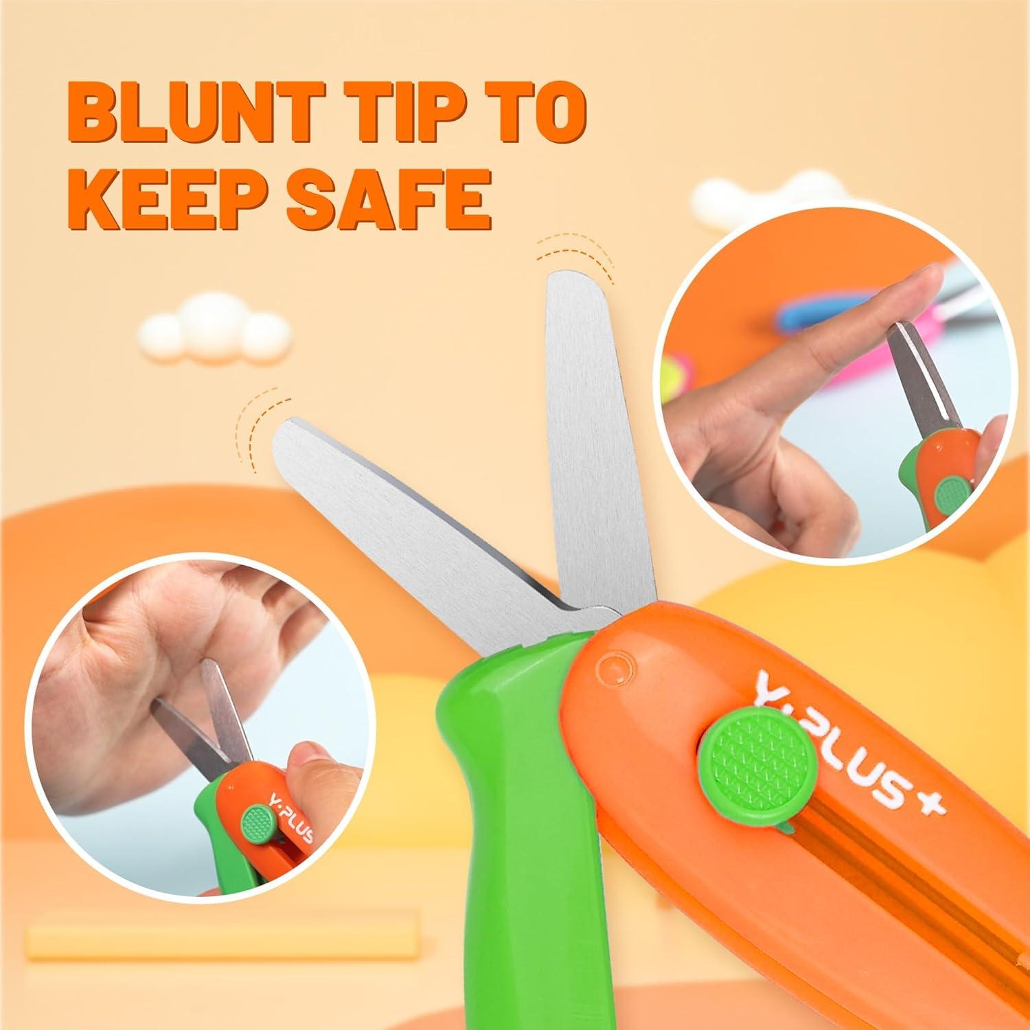 Tijeras de Seguridad YPLUS para Niños 3 Pcs Retráctiles