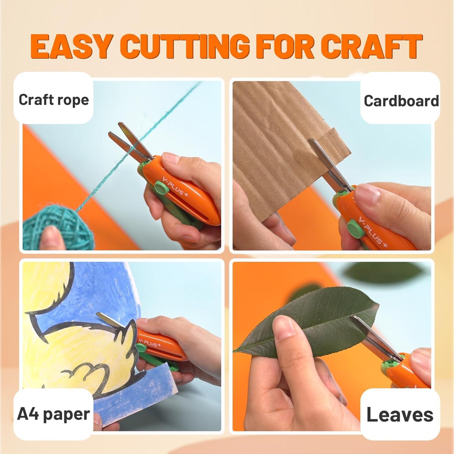 Tijeras de Seguridad YPLUS para Niños 3 Pcs Retráctiles