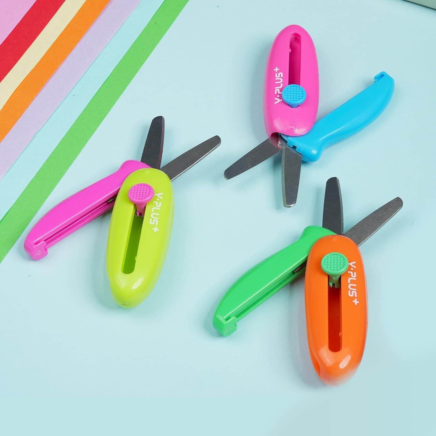 Tijeras de Seguridad YPLUS para Niños 3 Pcs Retráctiles
