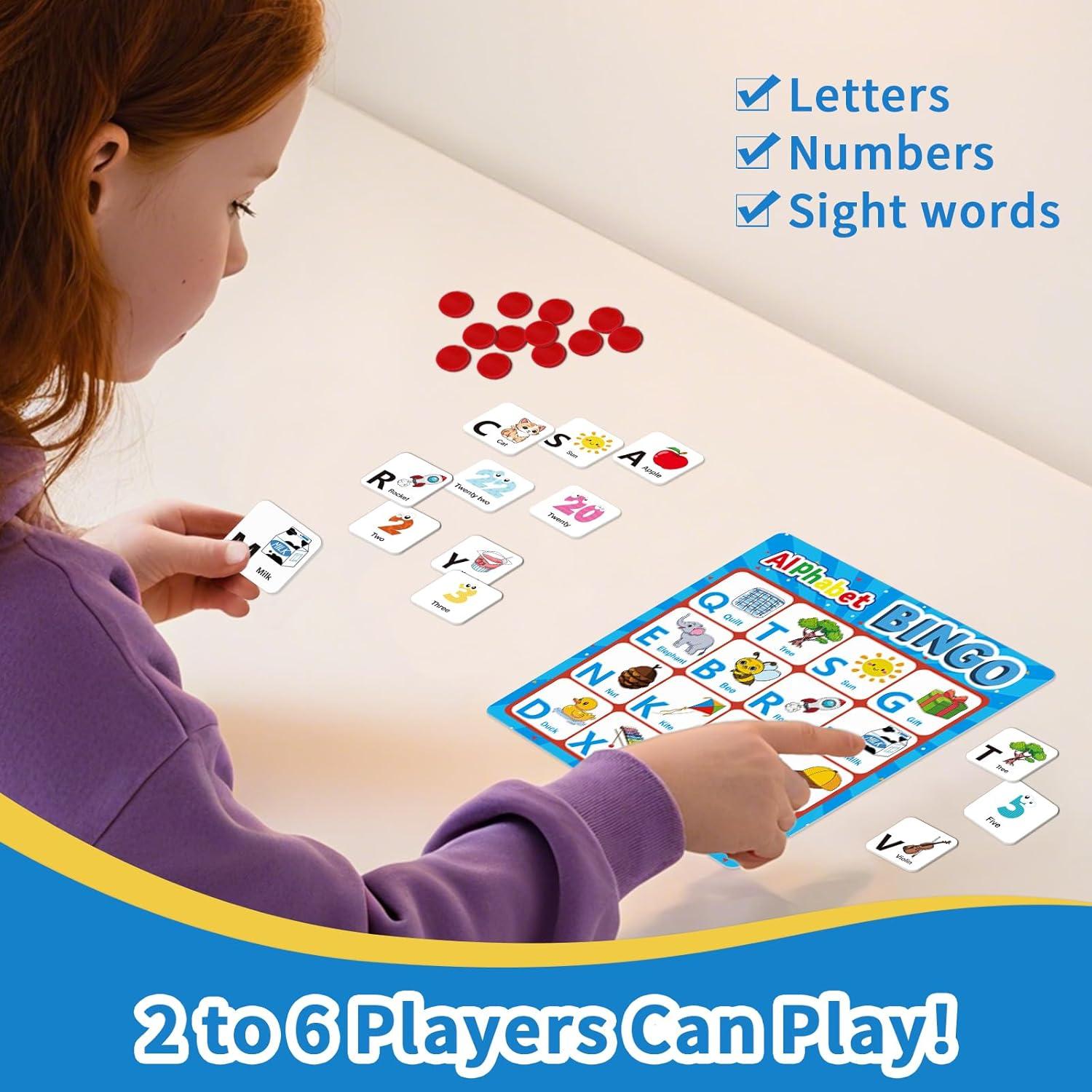 Juego de Bingo de Letras y Números ABC para Niños