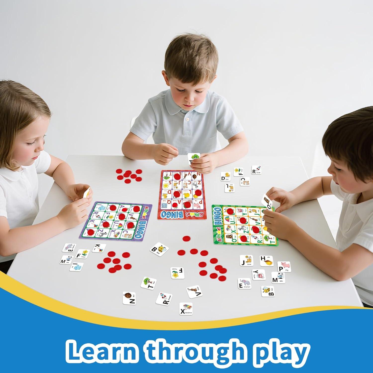 Juego de Bingo de Letras y Números ABC para Niños