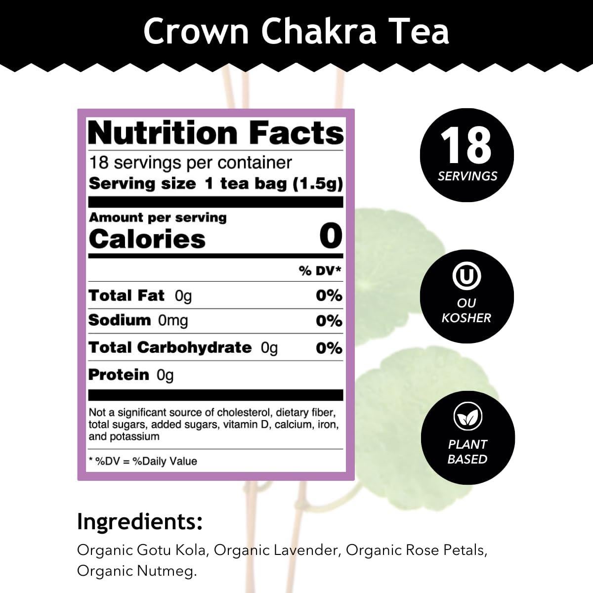 Té Herbal Orgánico Buddha Teas Chakra de la Corona - 18 Bolsitas