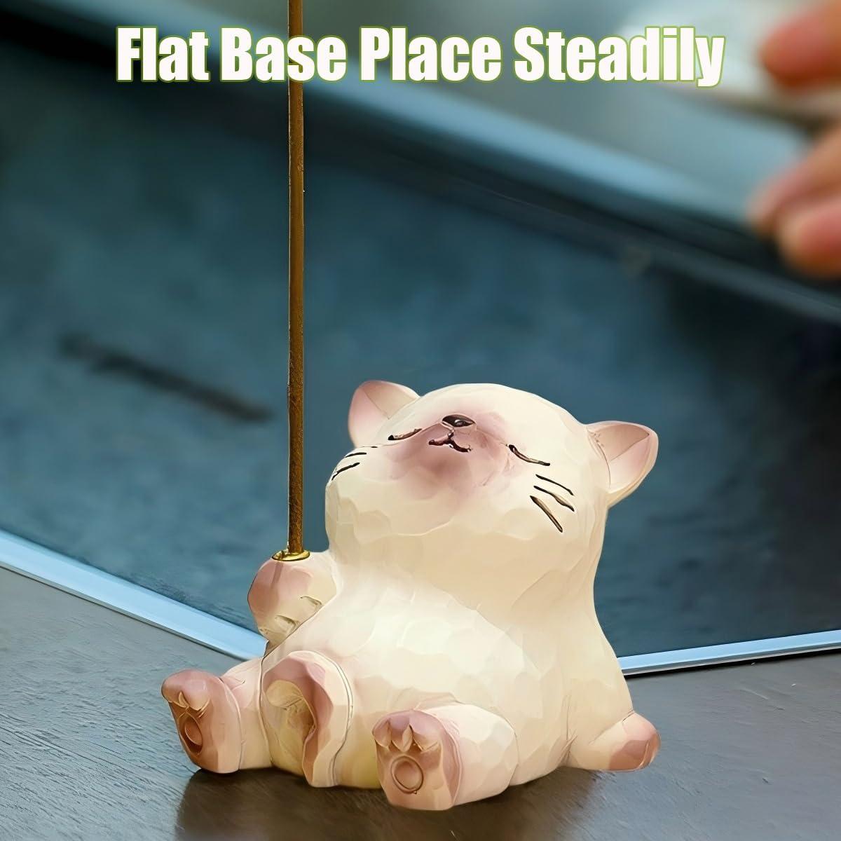Soporte de Incienso Gato Haoslam Creativo 9.9 cm Resina