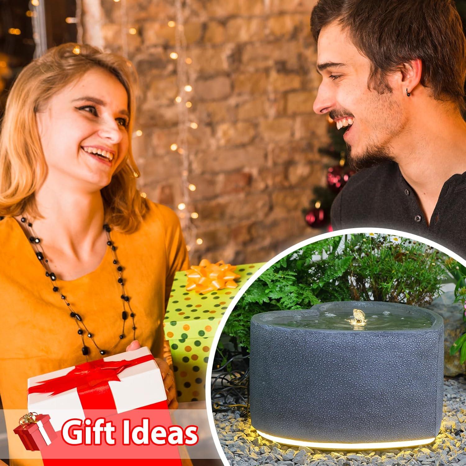 Fuente de Agua Exterior Bumilgar Corazón 40 cm con LED