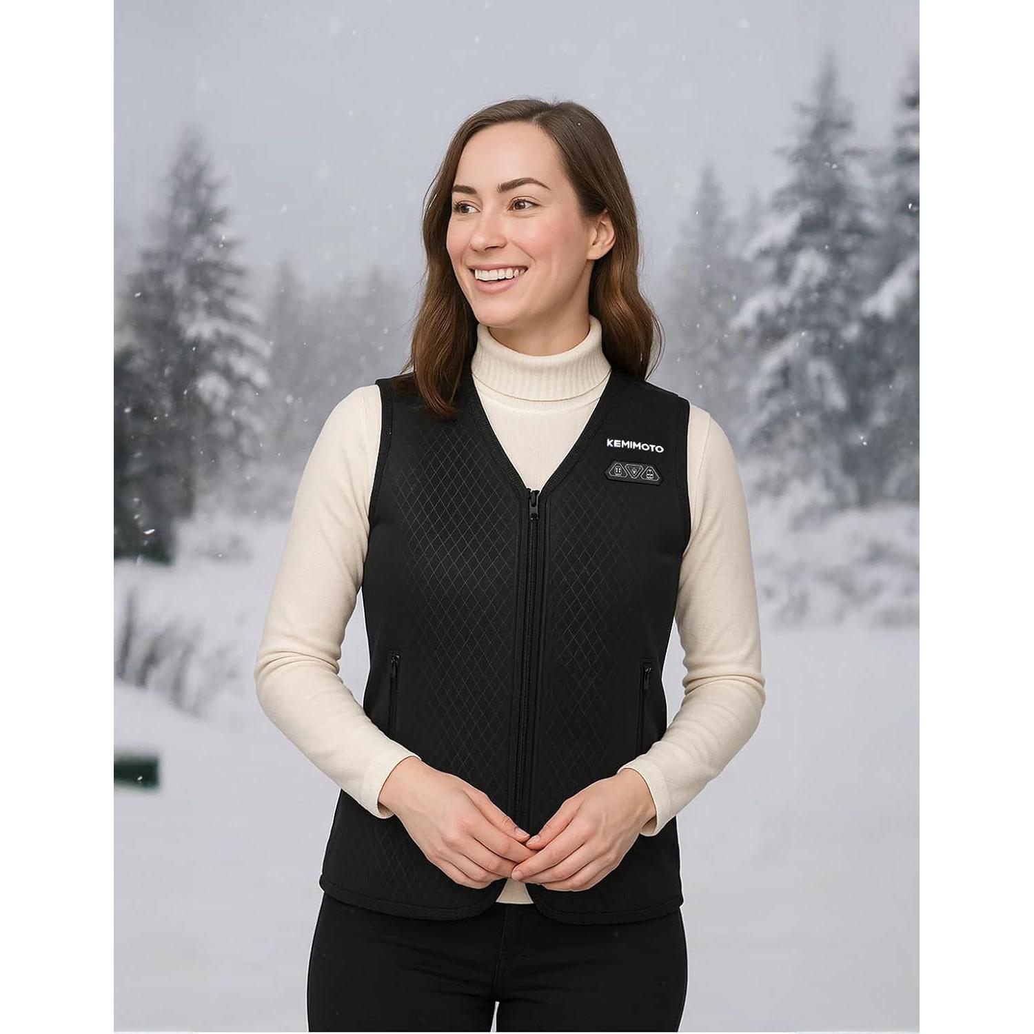 Chaleco Térmico Eléctrico KEMIMOTO para Mujeres - 8 Zonas Calentadoras