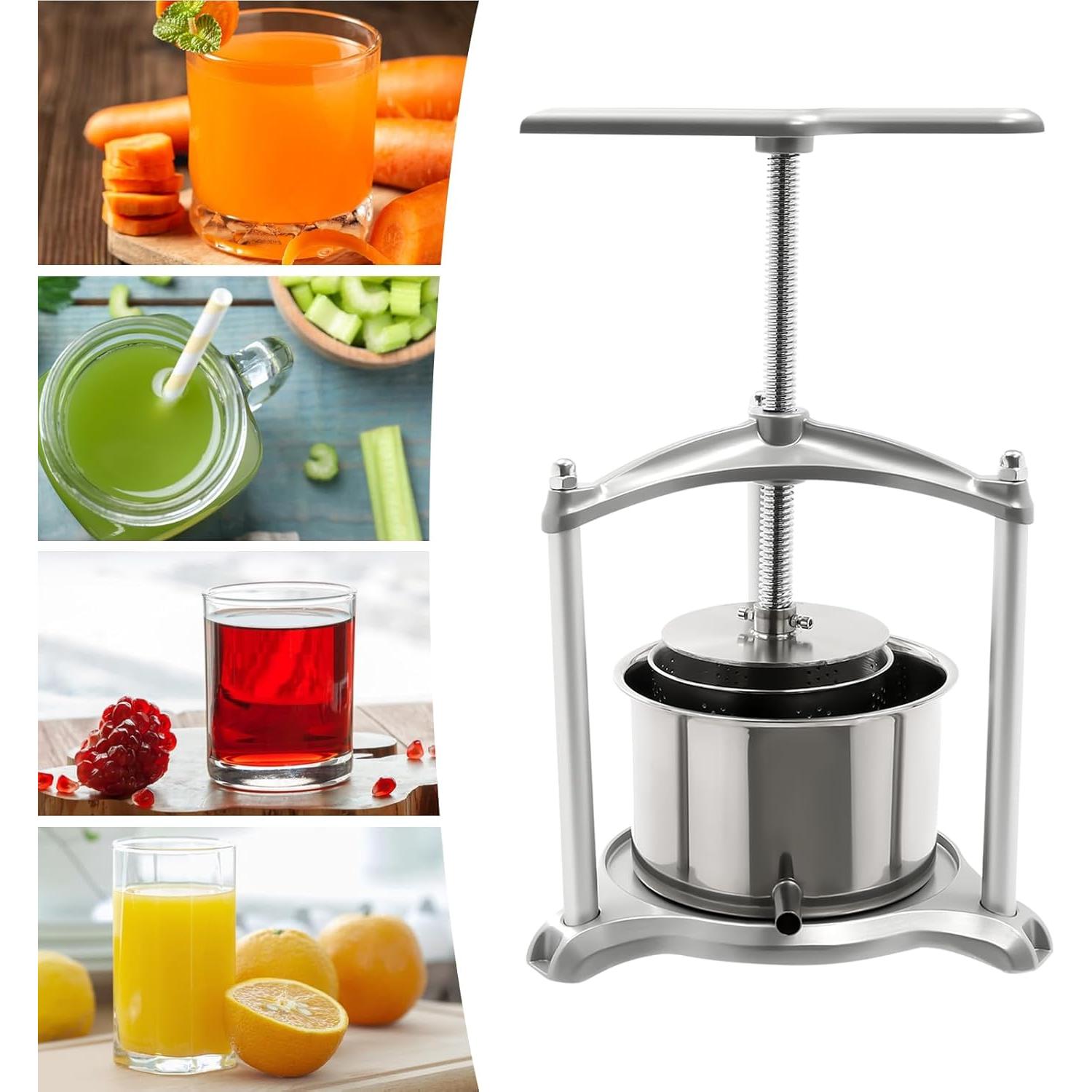 Prensa de Vino Manual HinLIaDa 3L Acero Inoxidable