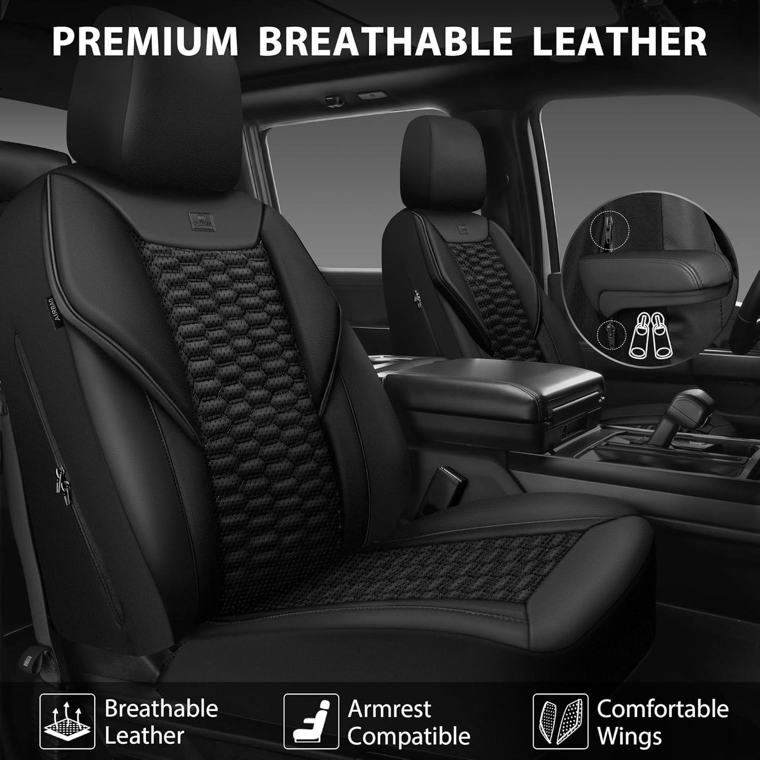 Cubiertas de Asiento de Cuero PU Negro CAR PASS Juego Completo