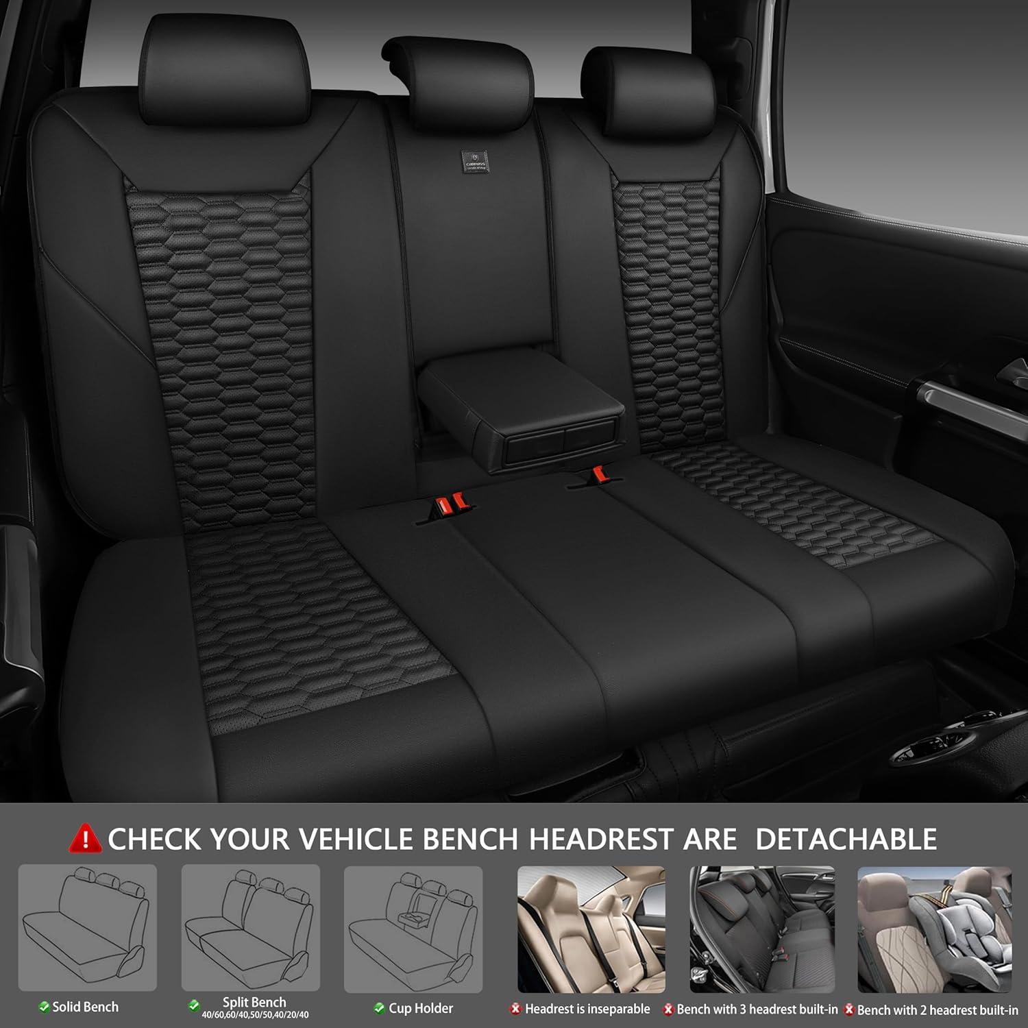 Cubiertas de Asiento de Cuero PU Negro CAR PASS Juego Completo