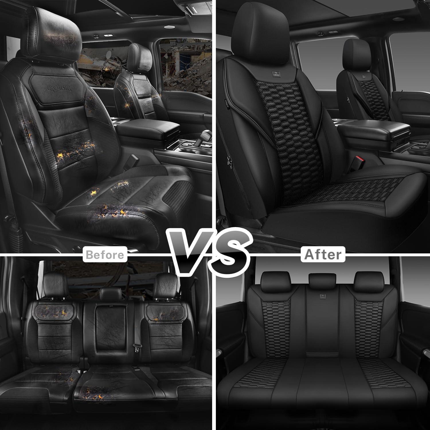 Cubiertas de Asiento de Cuero PU Negro CAR PASS Juego Completo